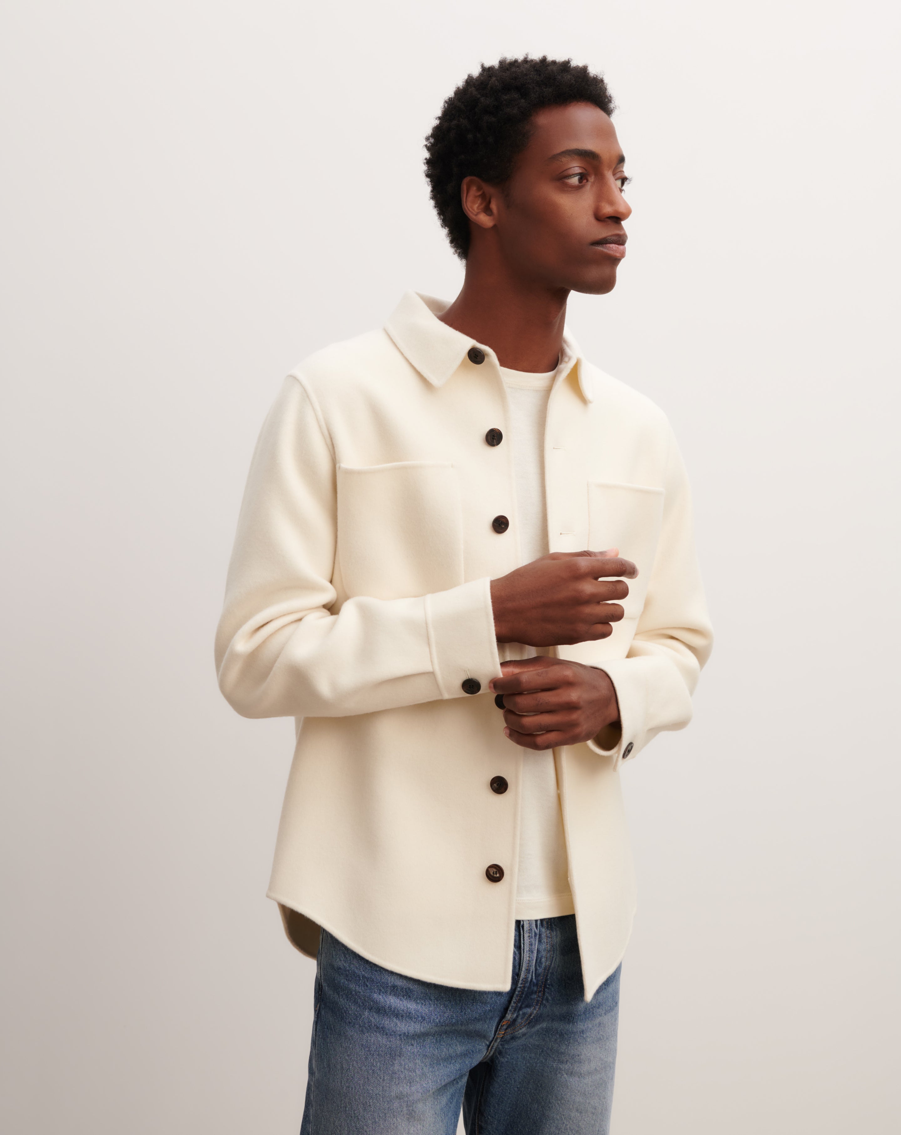 Sur-chemise double face-NATUREL-90% laine 10% cachemire