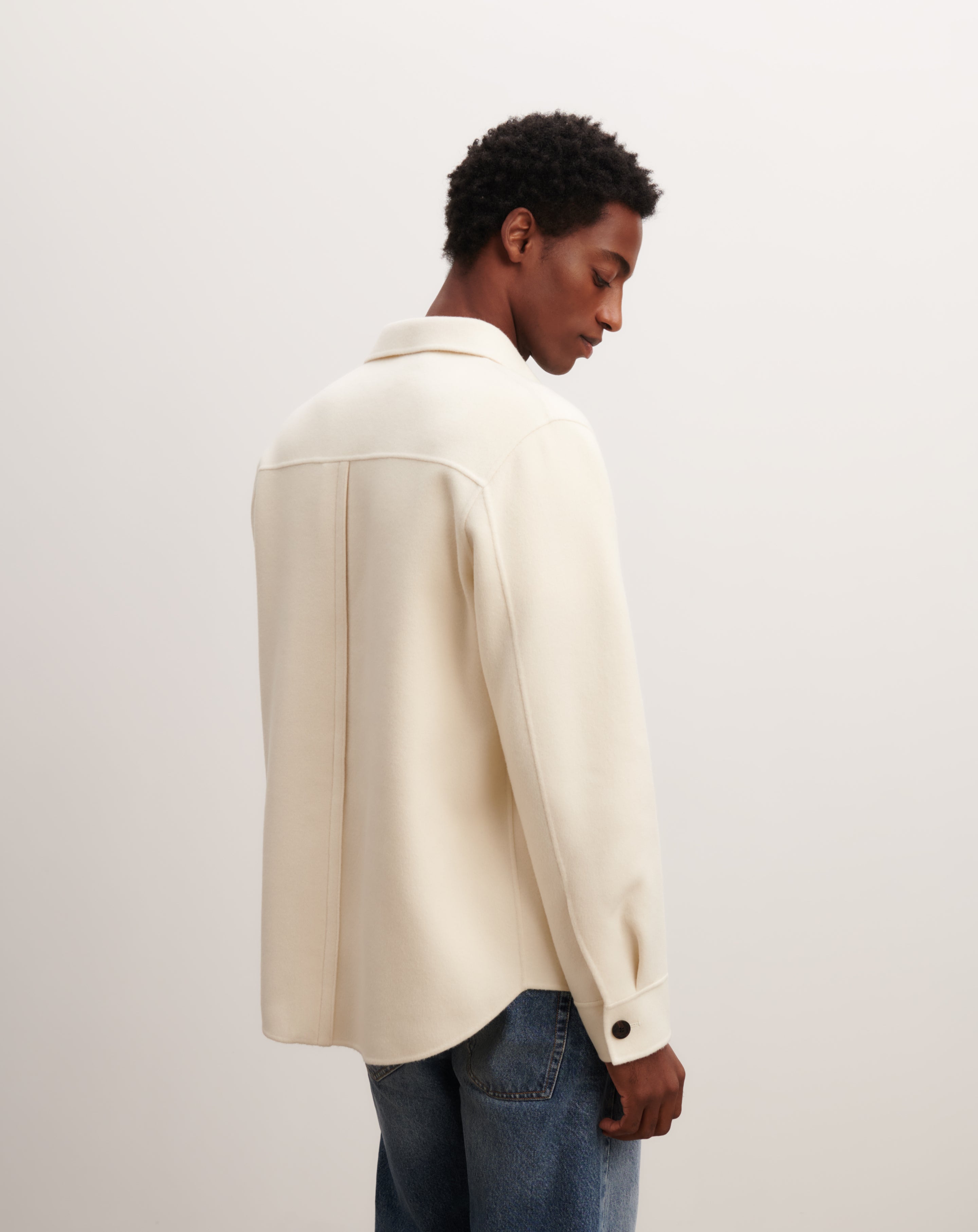 Sur-chemise double face-NATUREL-90% laine 10% cachemire