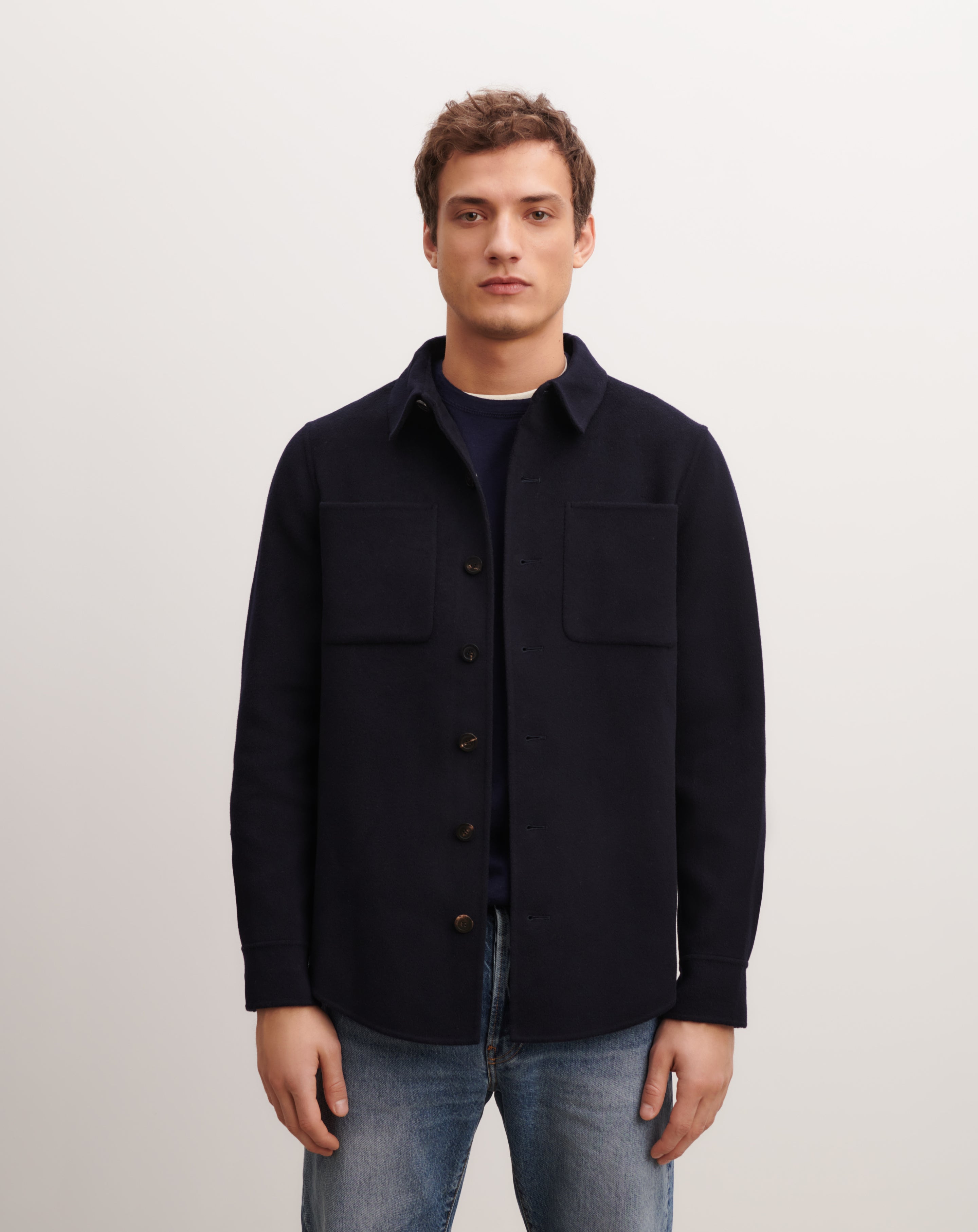 Sur-chemise double face Marine