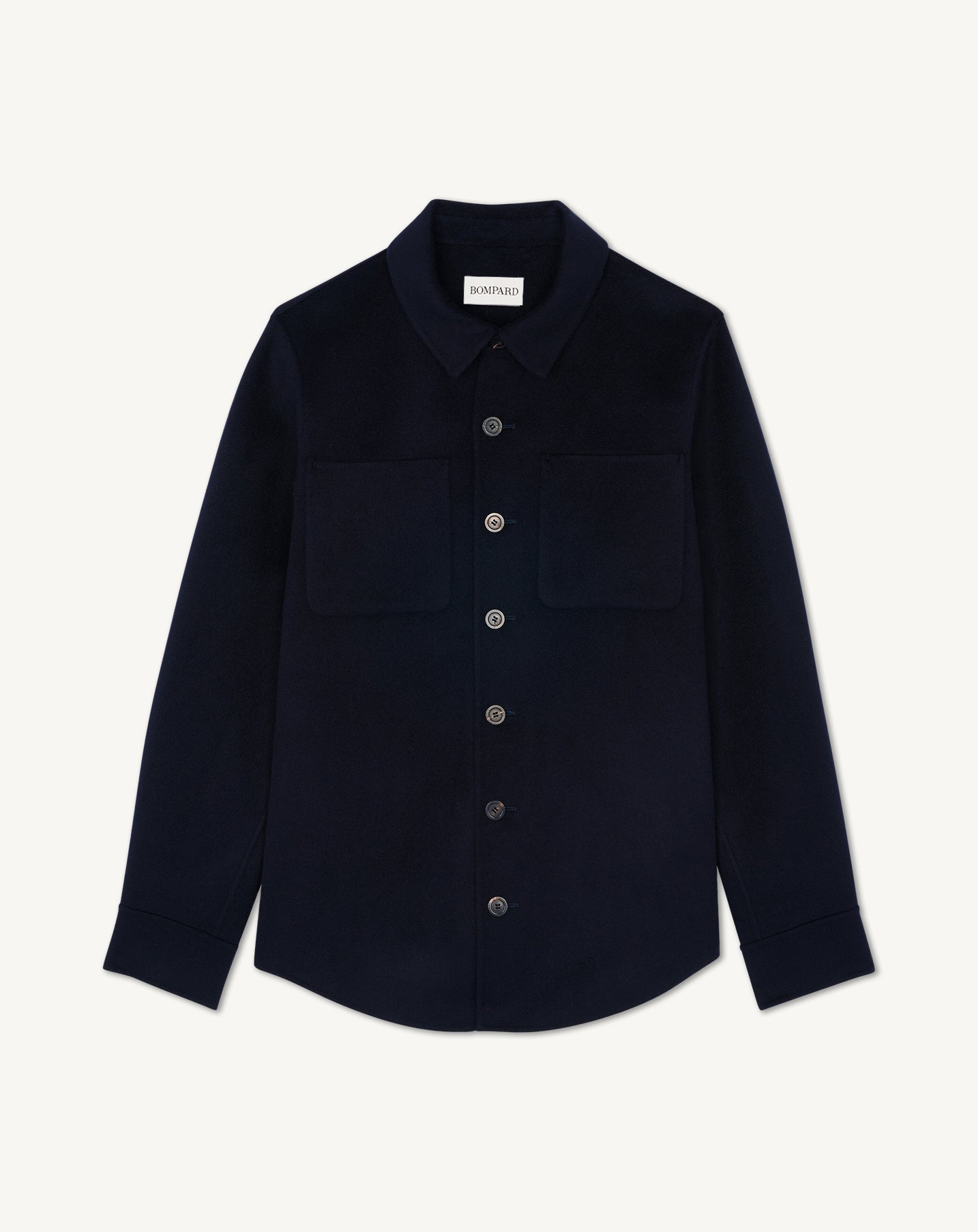 Sur-chemise double face-MARINE-90% laine 10% cachemire