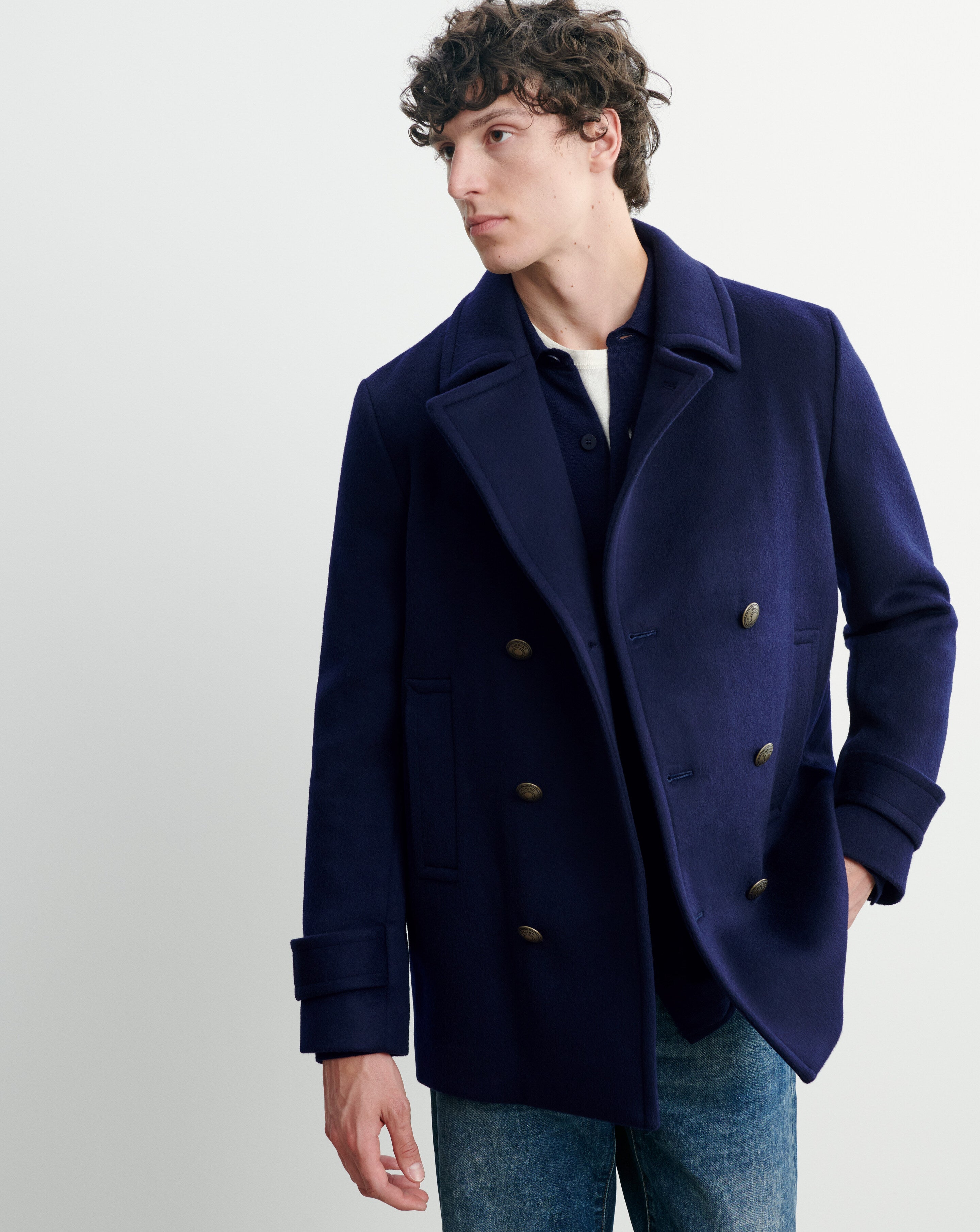 Sailor jacket with double-breasted fastening in Cashmere, Wool Men