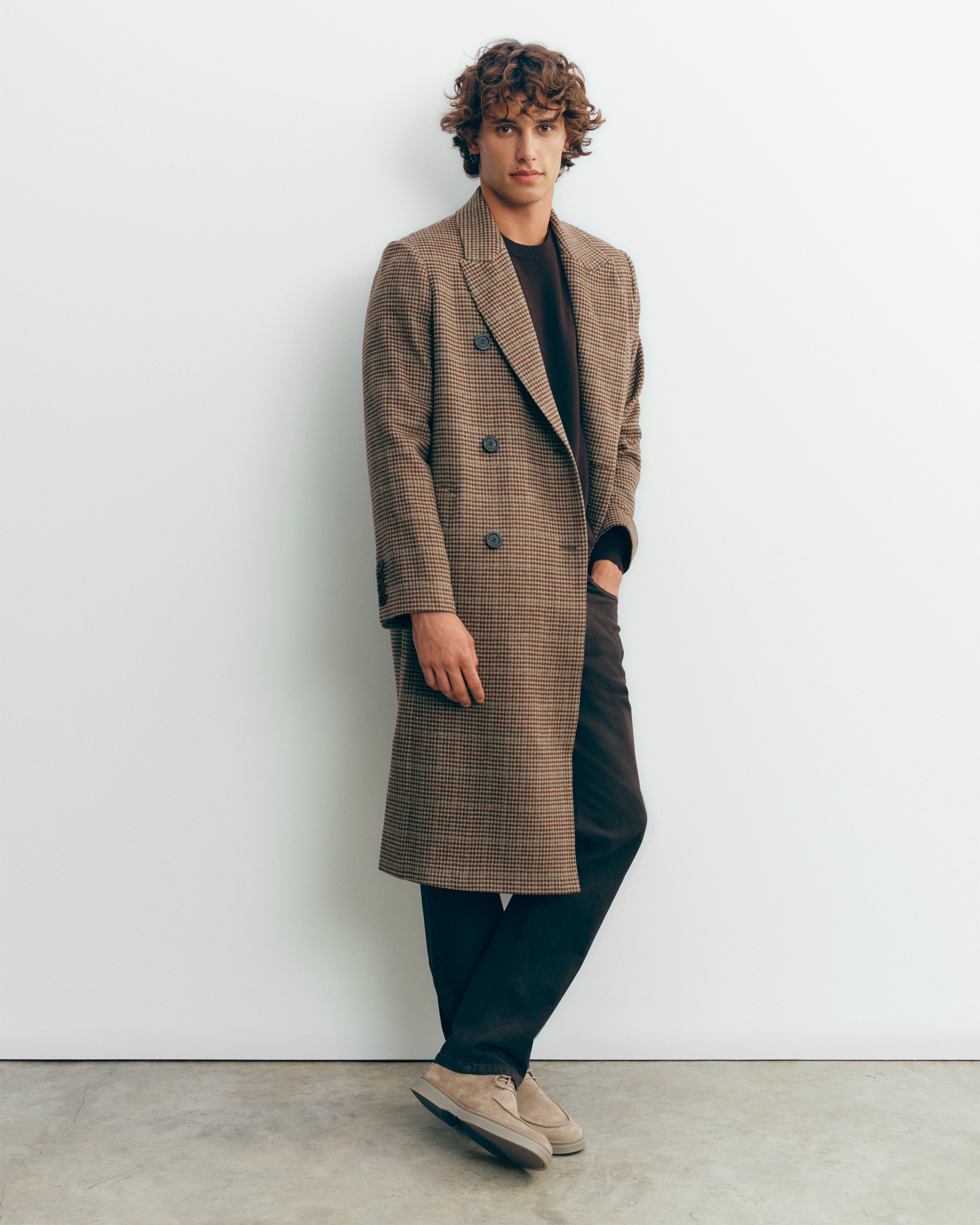 Manteau pied de poule Millet/chocolat