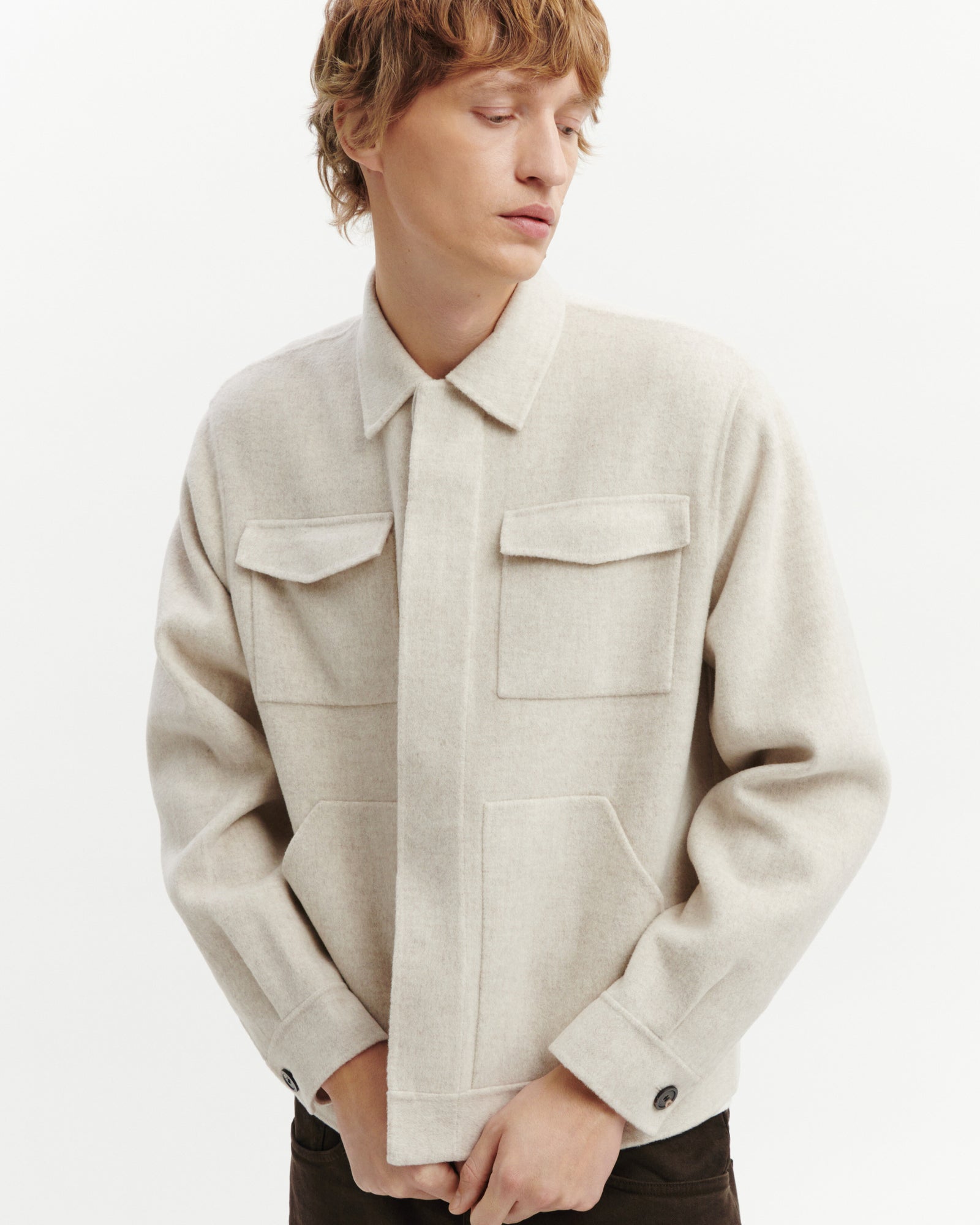 Veste double face-TOURTERELLE-90% laine 10% cachemire