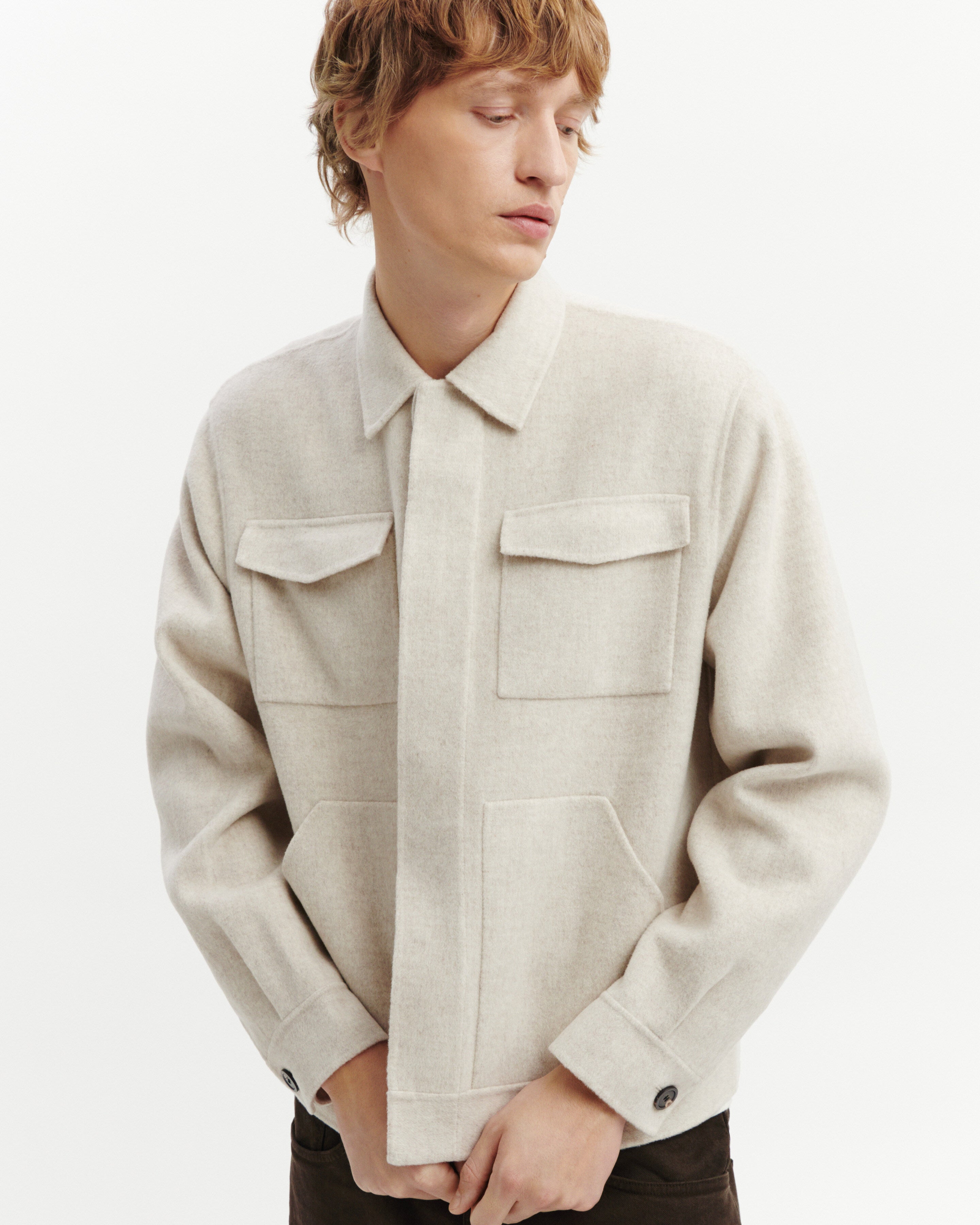 Veste double face-TOURTERELLE-90% laine 10% cachemire