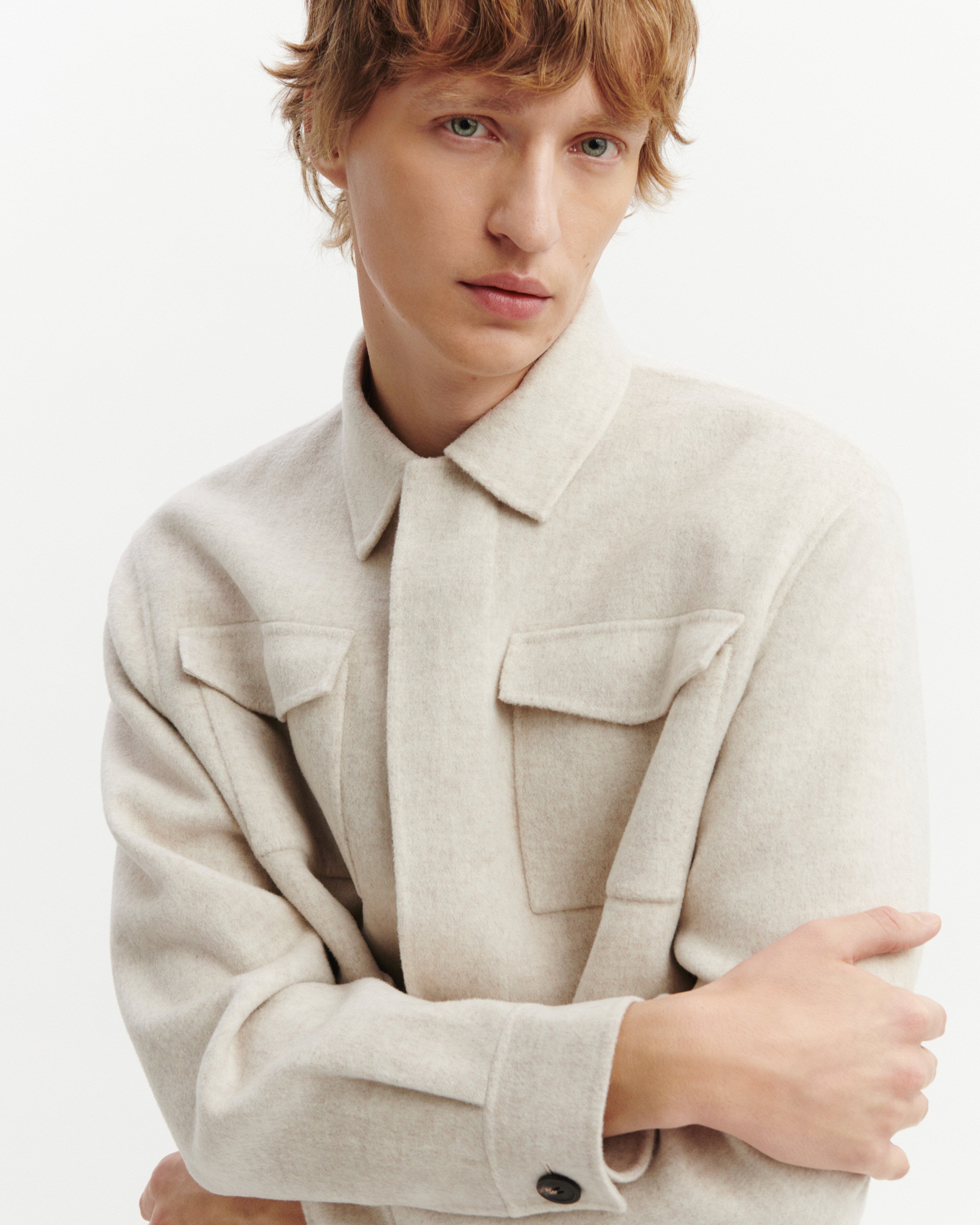 Veste double face-TOURTERELLE-90% laine 10% cachemire