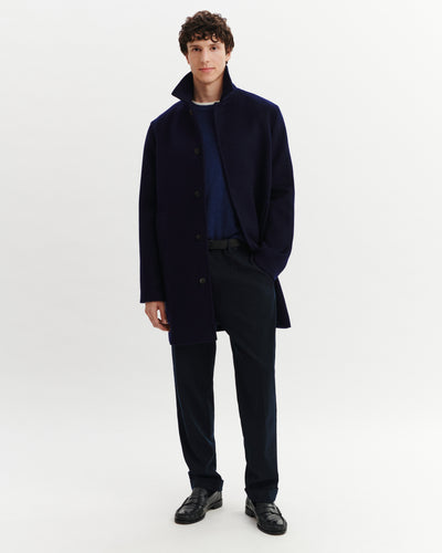 Manteau double face-MARINE-90% laine 10% cachemire