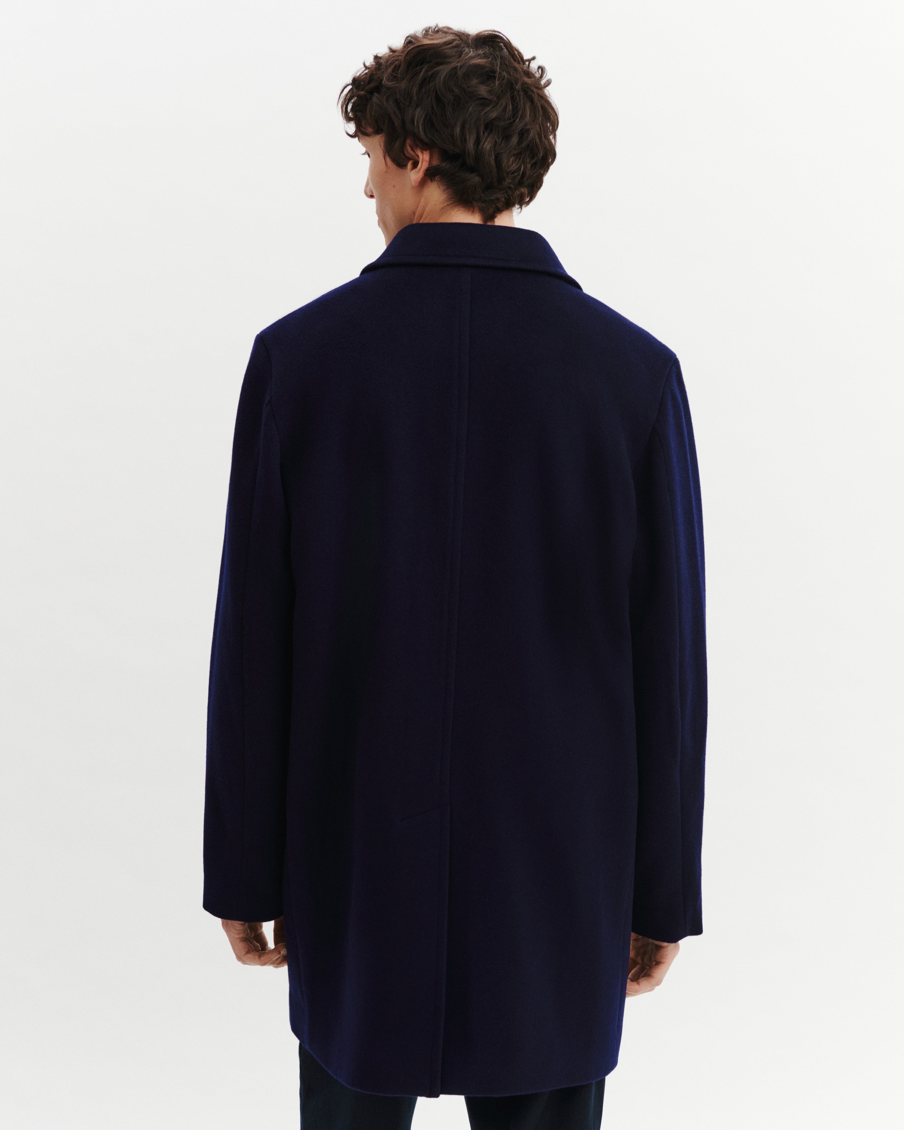 Manteau double face-MARINE-90% laine 10% cachemire