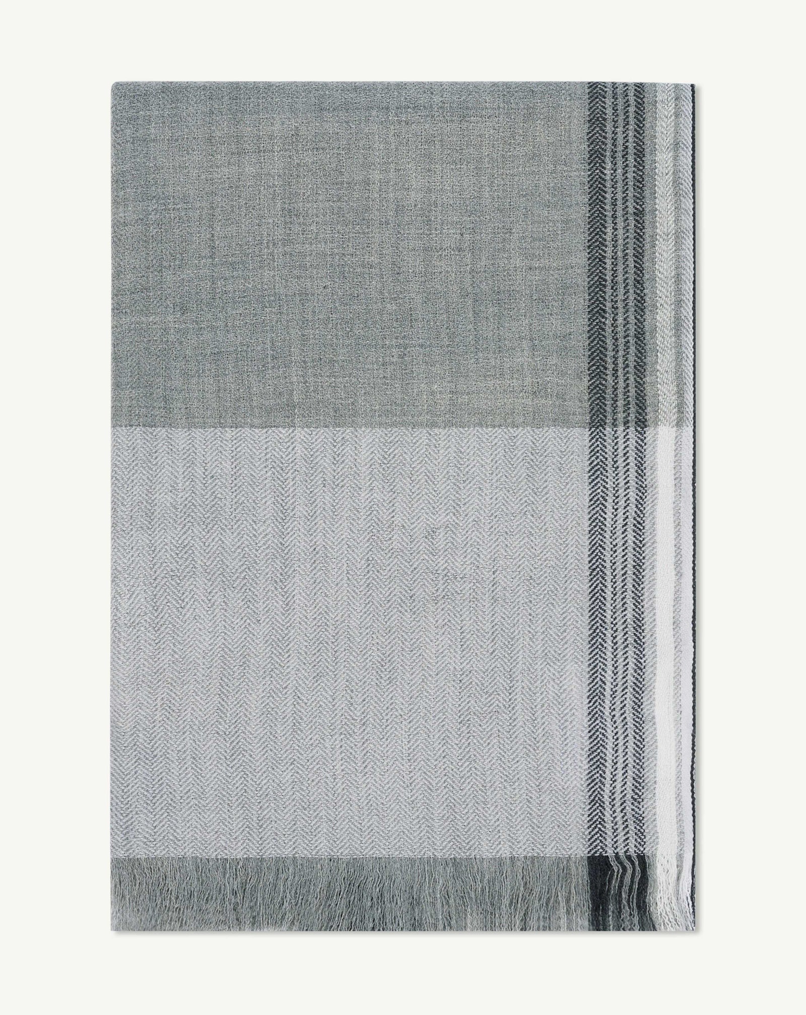 Etole maxi tartan-GRIS METEORITE-100% cachemire