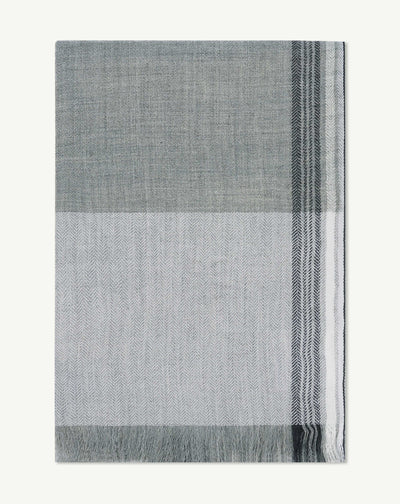 Etole maxi tartan-GRIS METEORITE-100% cachemire