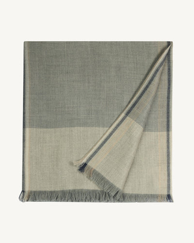 Etole maxi tartan-GRIS METEORITE/AVOINE-100% cachemire
