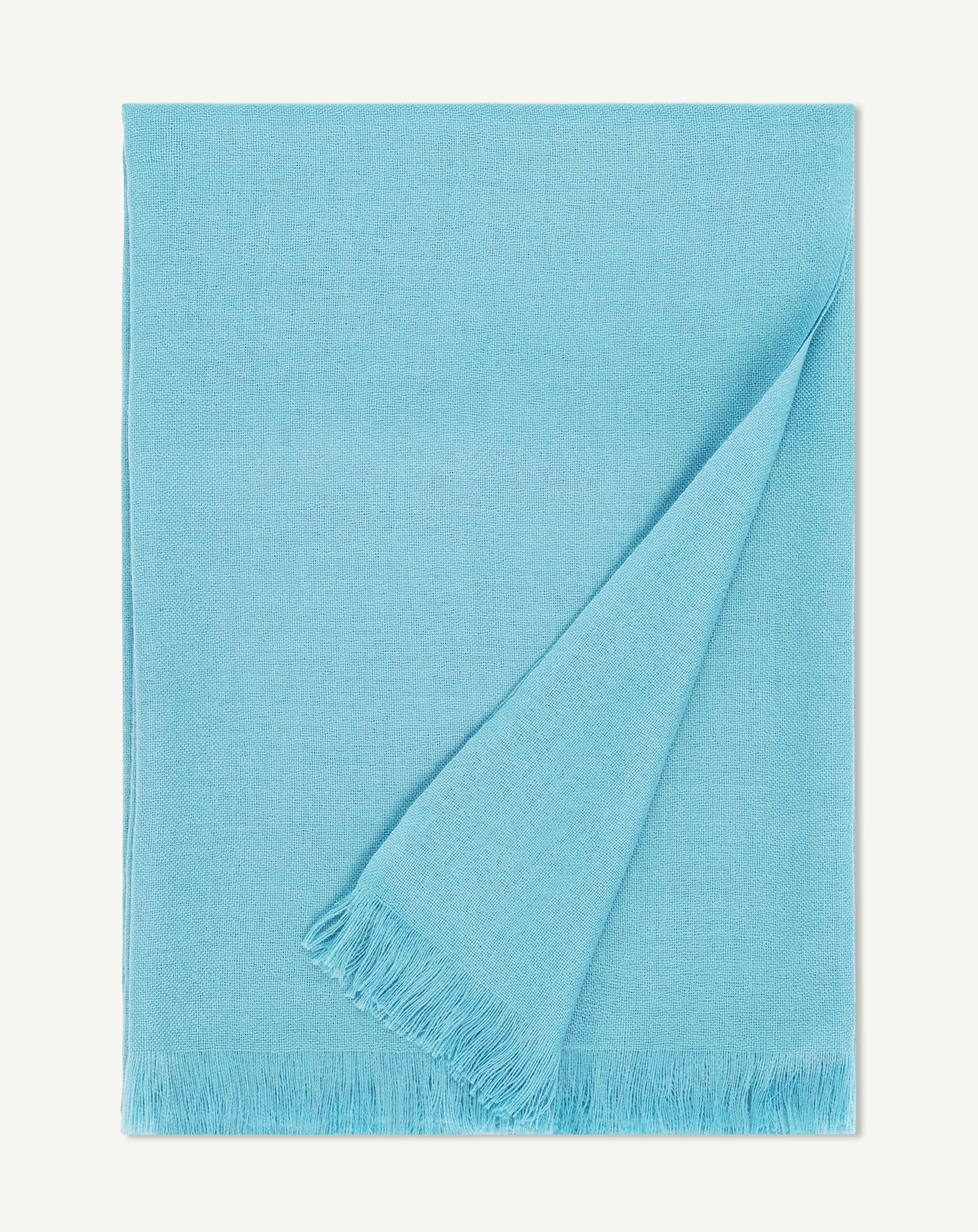 Petite étole en voile-BLEU ARCHIPEL-100% cachemire