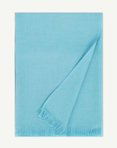 Petite étole en voile-BLEU ARCHIPEL-100% cachemire