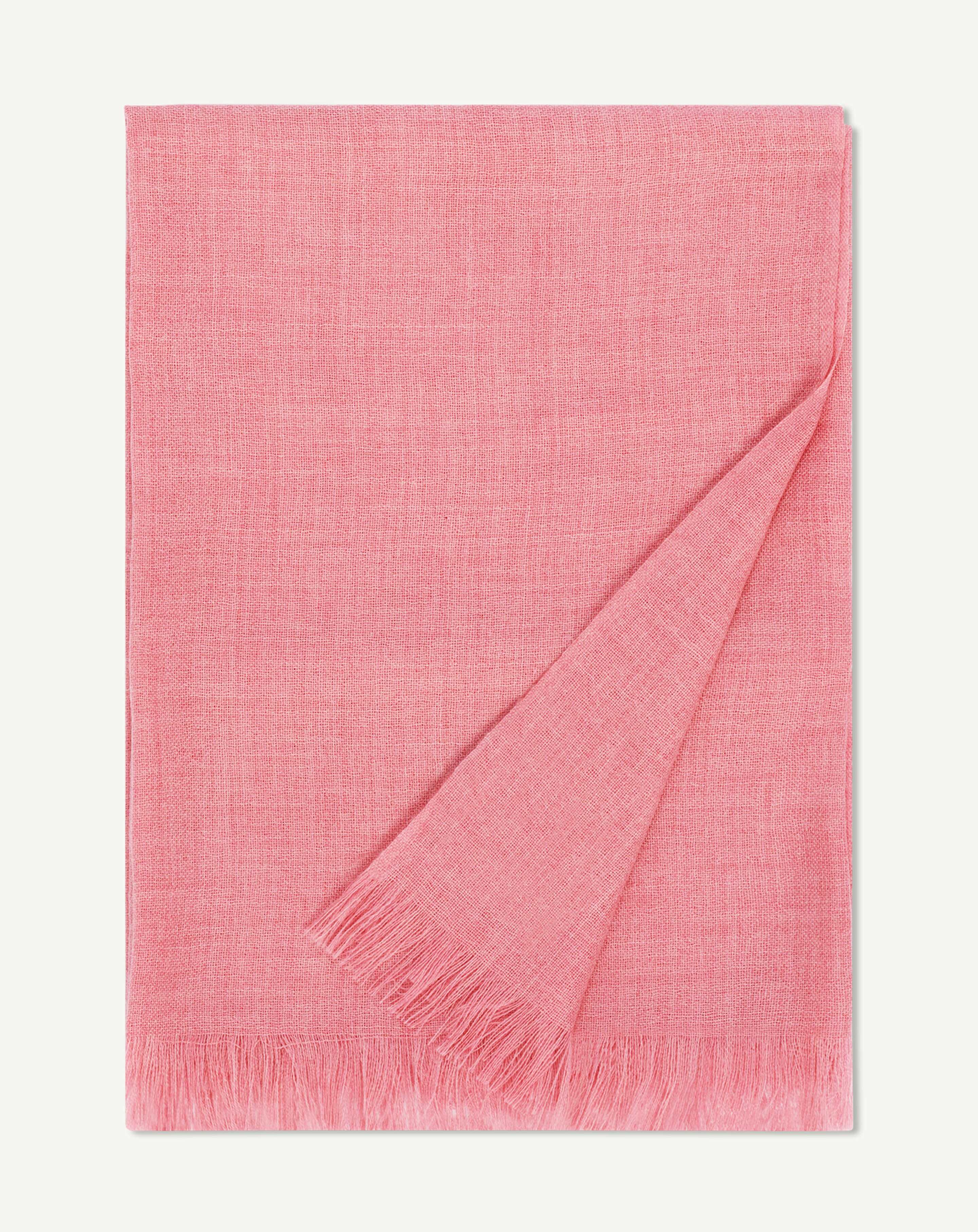 Petite étole en voile-ROSE CAMEO-100% cachemire