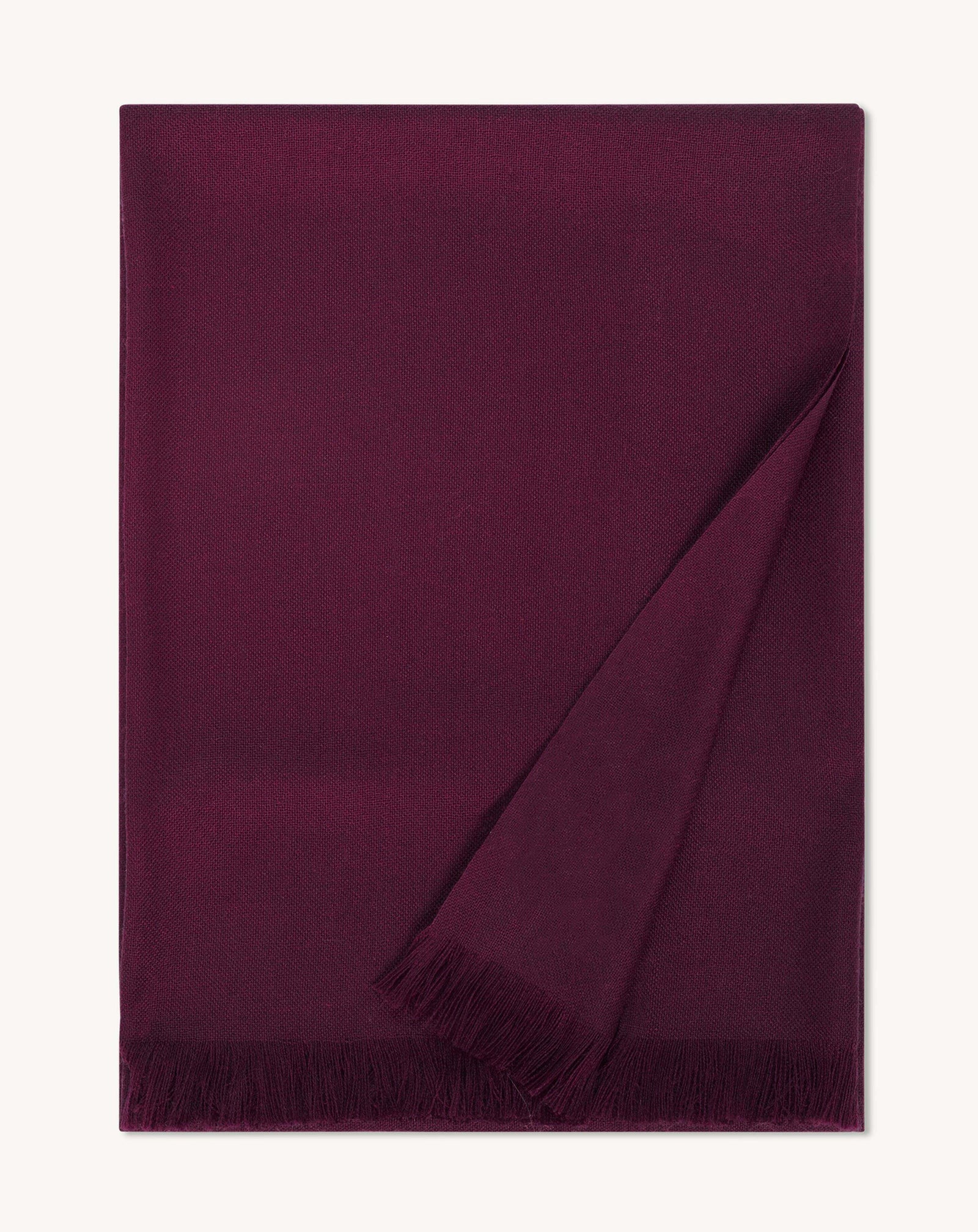 Petite étole en voile-PRUNE DAMAS-100% cachemire