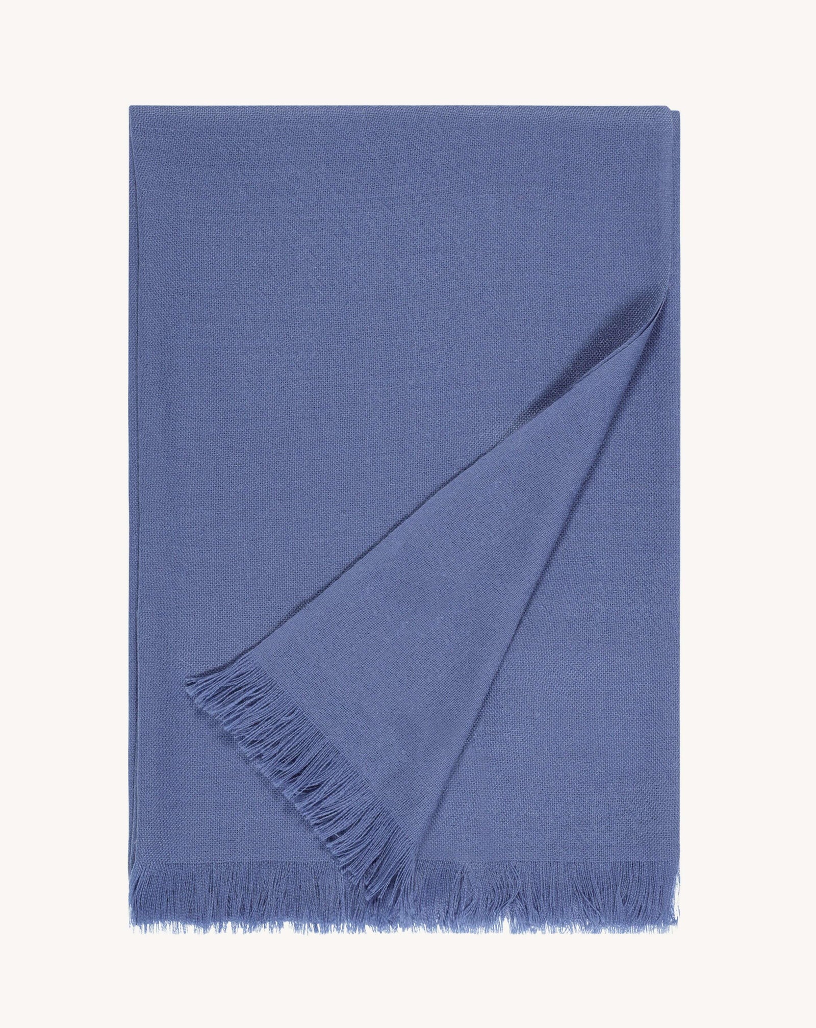 Petite étole en voile-BLEU ATLAS-100% cachemire