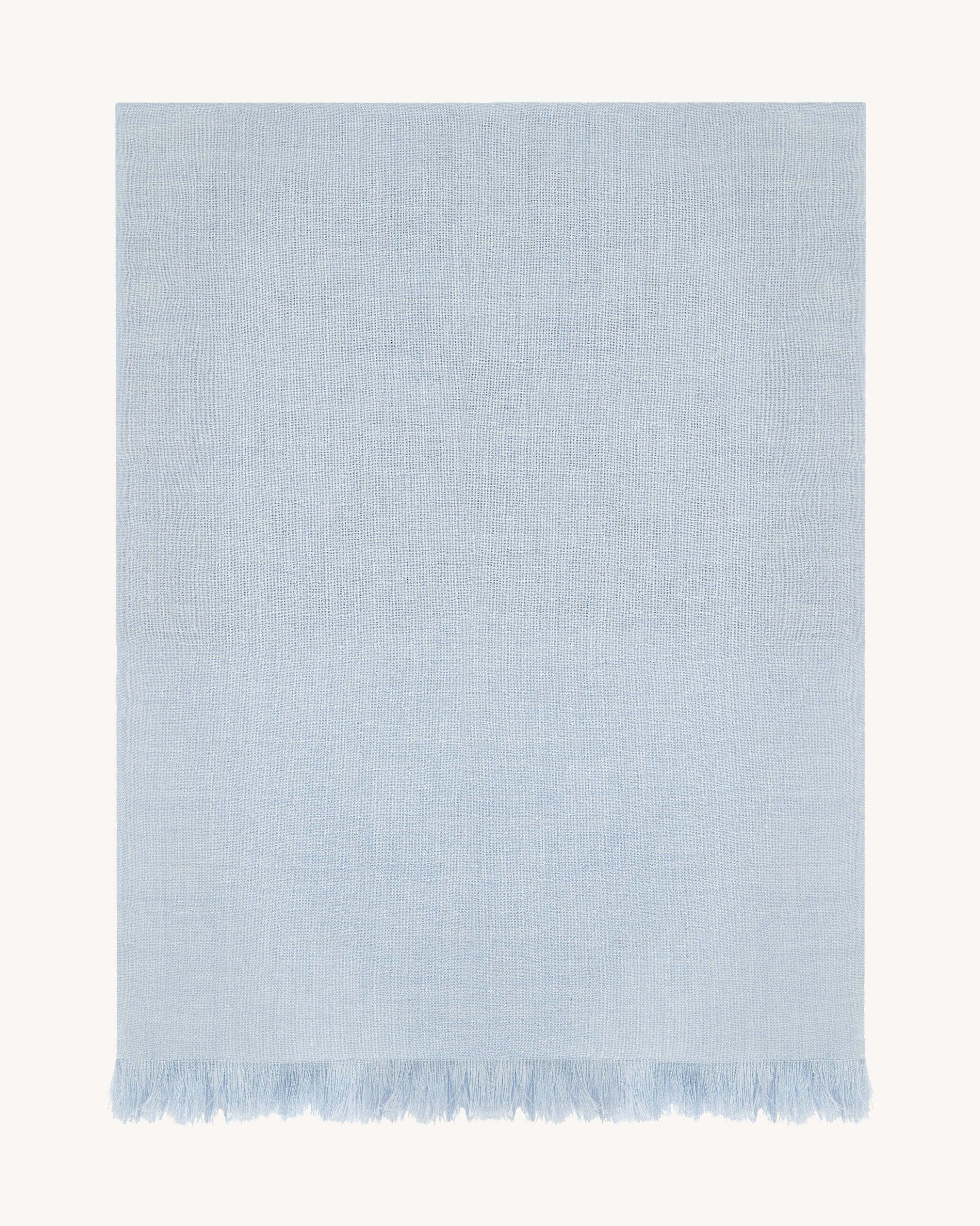 Petite étole en voile-BLEU GLACIER-100% cachemire