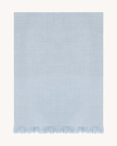 Petite étole en voile-BLEU GLACIER-100% cachemire