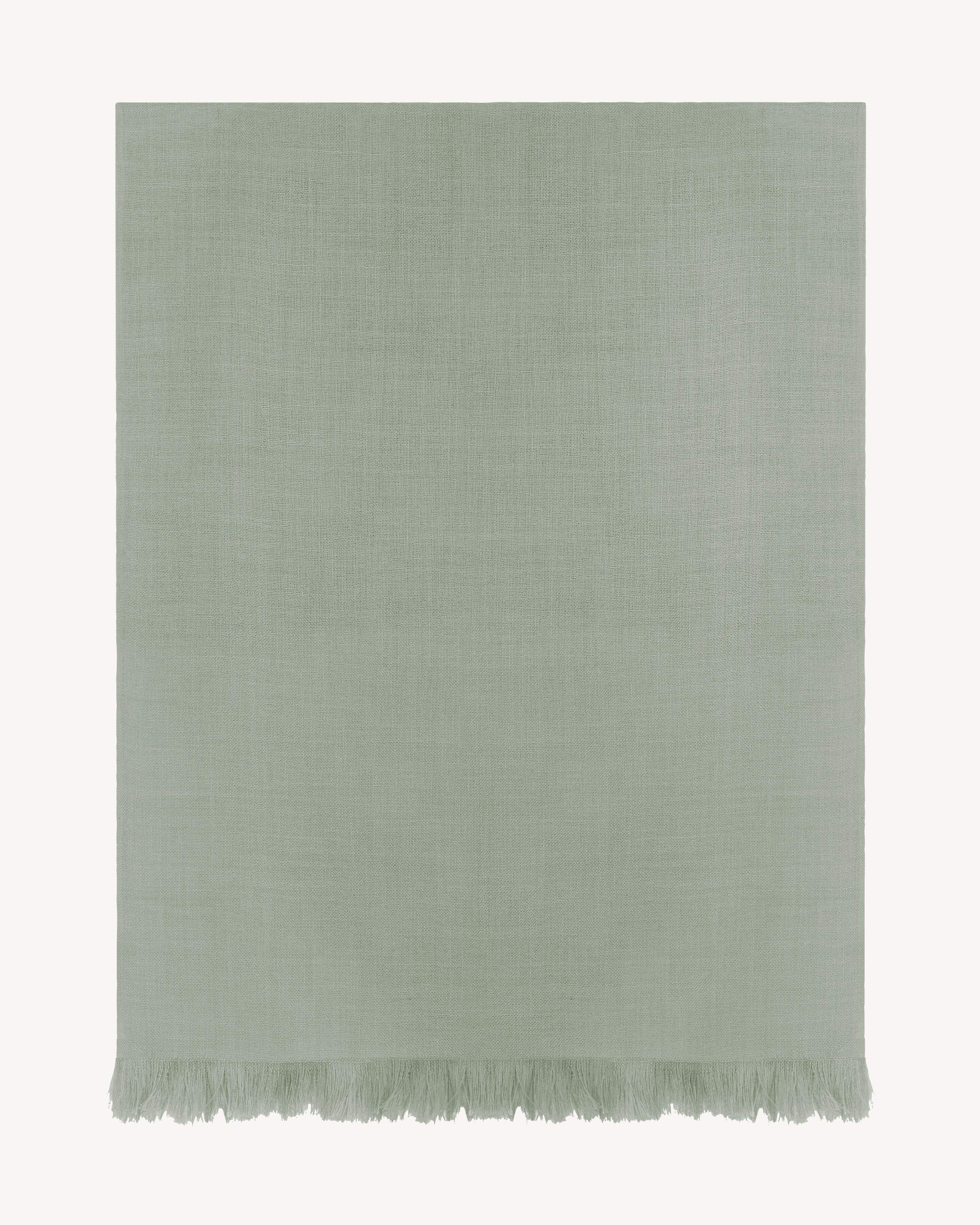 Petite étole en voile-VERT DE GRIS-100% cachemire
