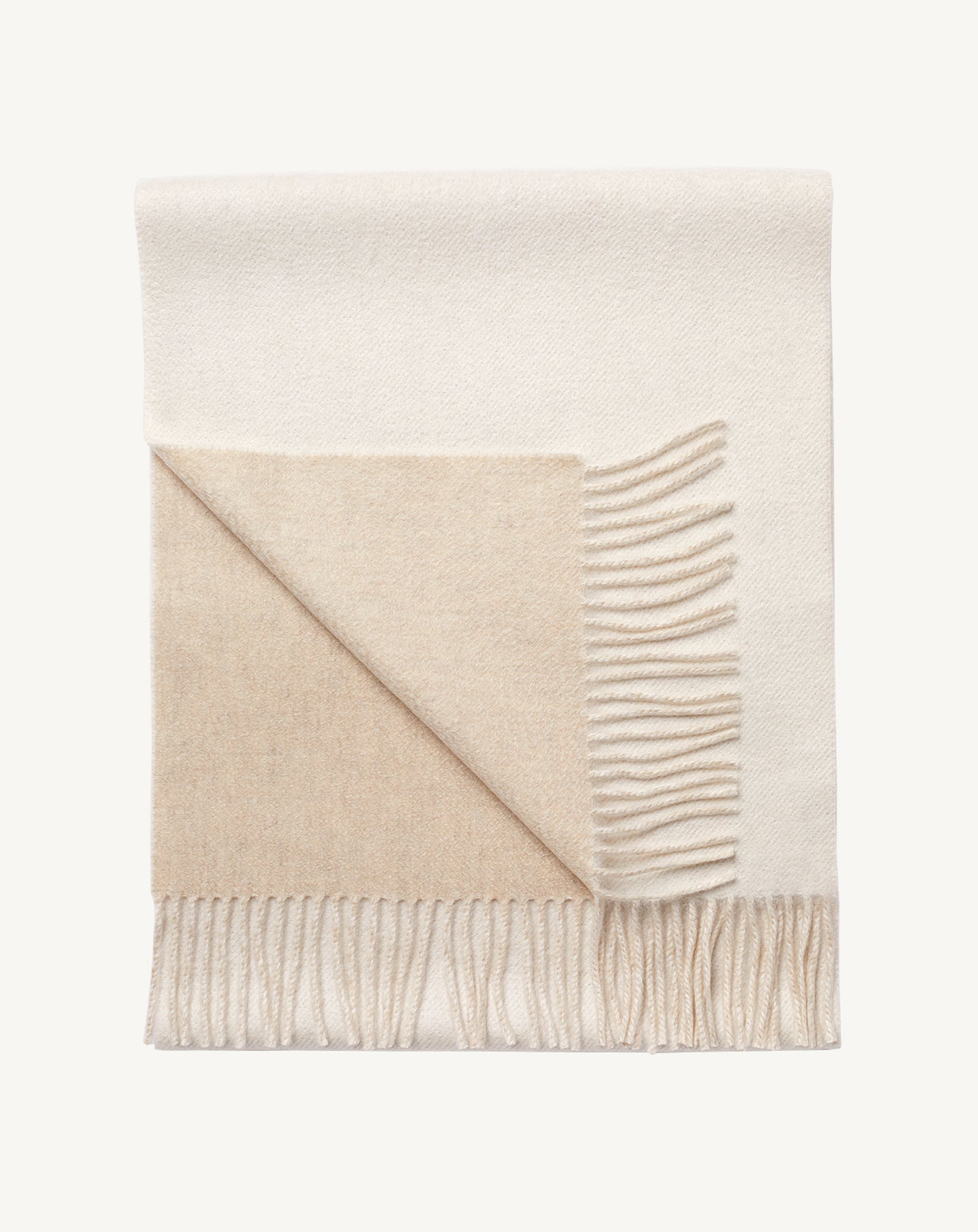 Écharpe double face-NATUREL/AVOINE-100% CACHEMIRE