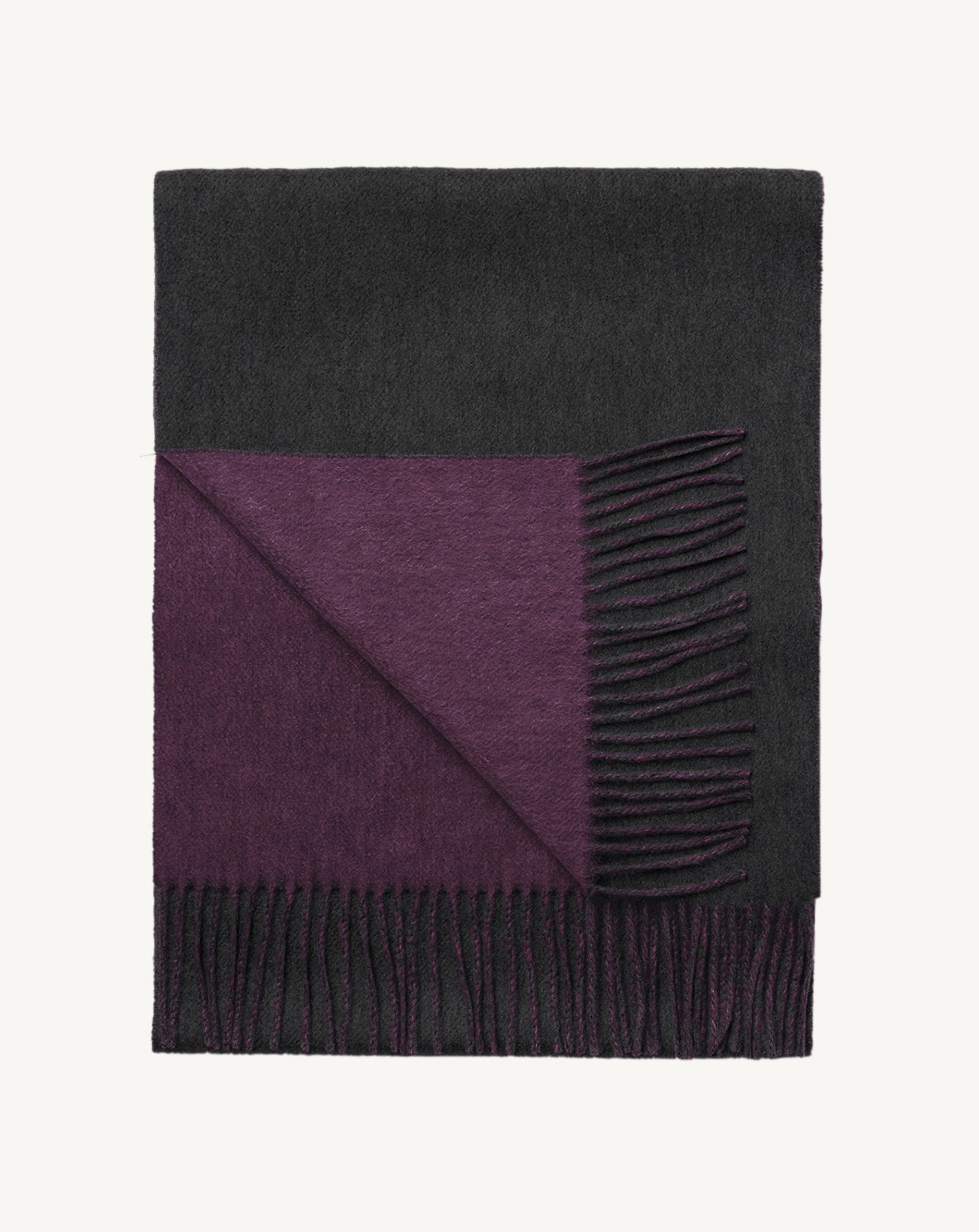 Echarpe double face-KHOL/PRUNELLIER-100% cachemire