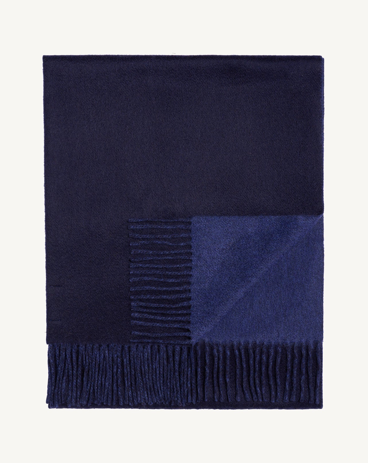 Echarpe double face-MARINE/BLEU NOCTURNE-100% cachemire