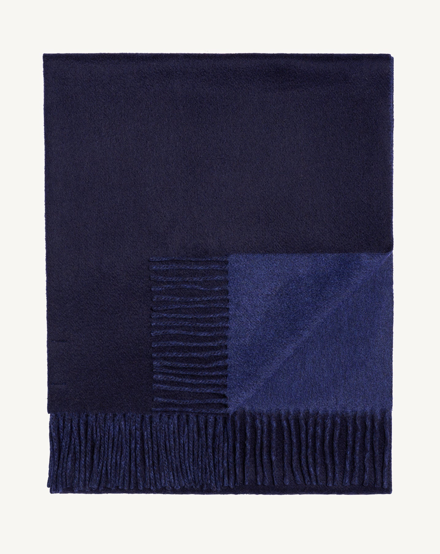 Echarpe double face-MARINE/BLEU NOCTURNE-100% cachemire