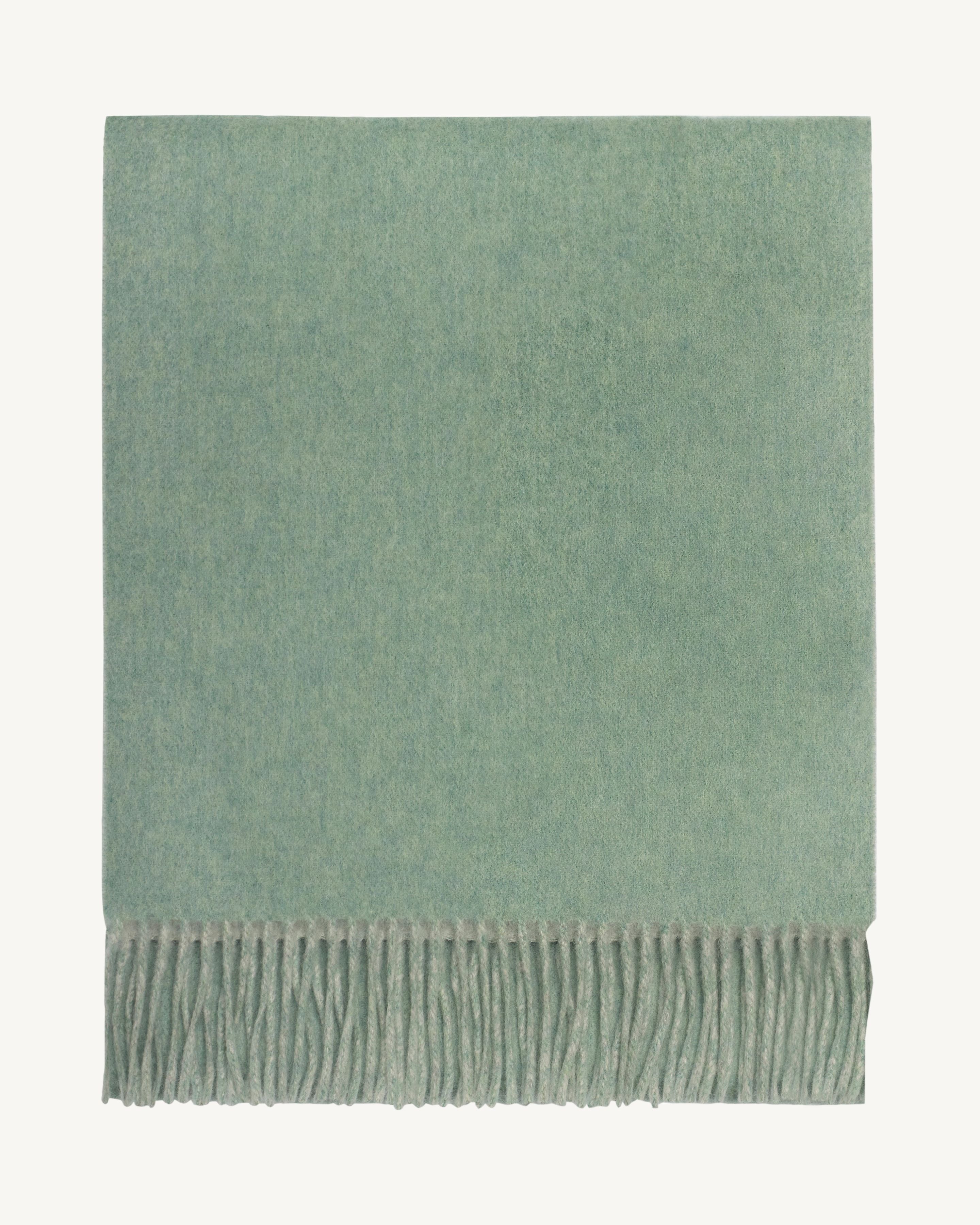 Echarpe double face-VERT DE GRIS/GRIS ARGENTE-100% cachemire