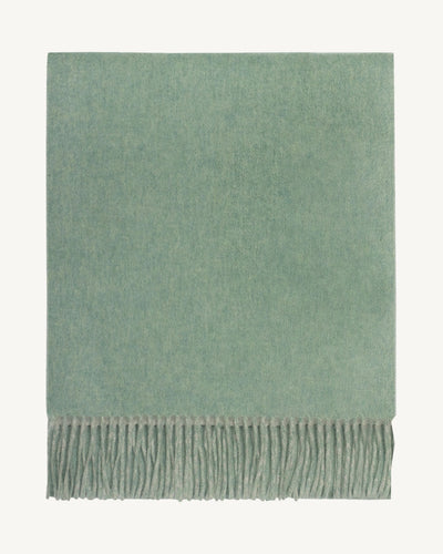 Echarpe double face-VERT DE GRIS/GRIS ARGENTE-100% cachemire
