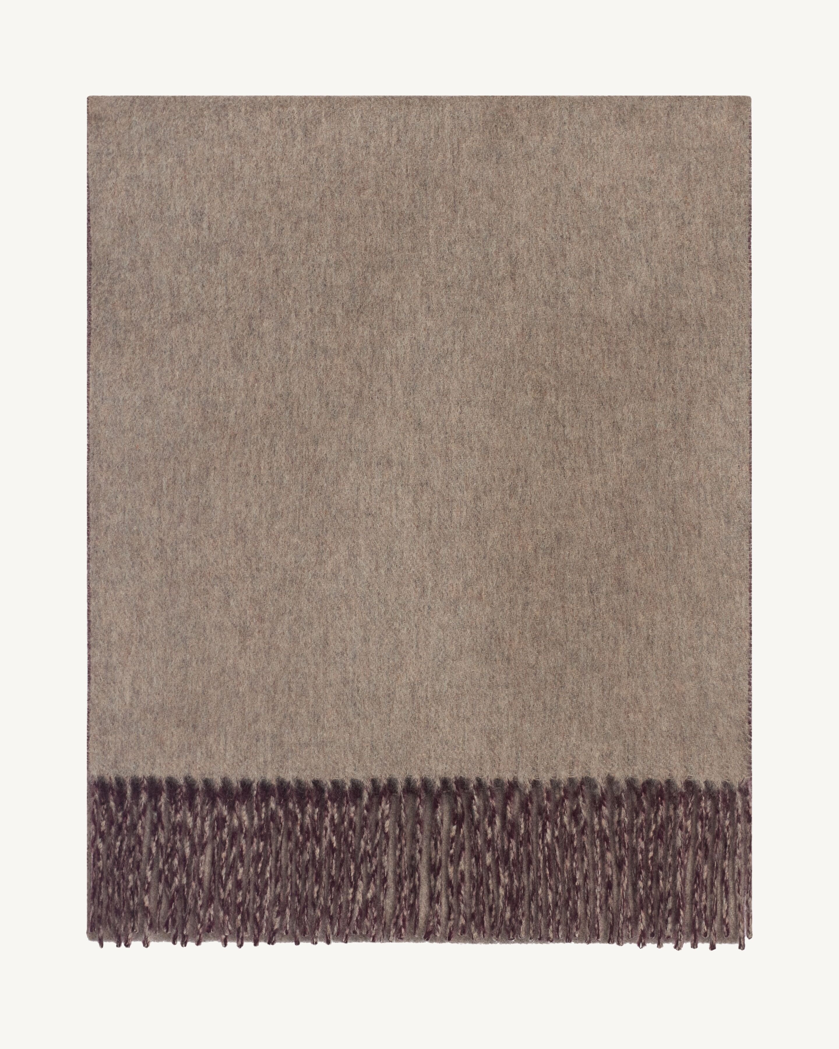 Echarpe double face-MILLET/GRENAT-100% cachemire