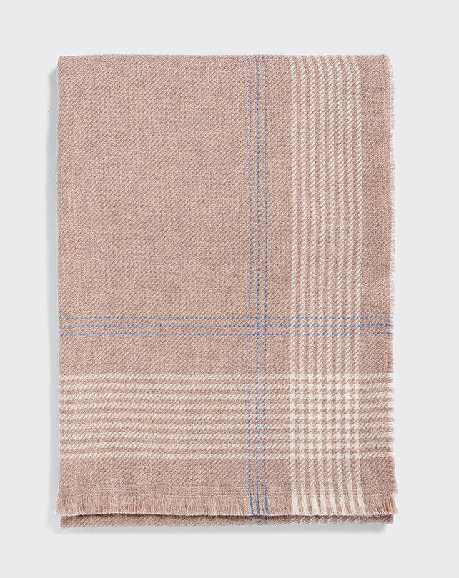 Étole tissée tartan-CORDE-80% LAINE 20% CACHEMIRE