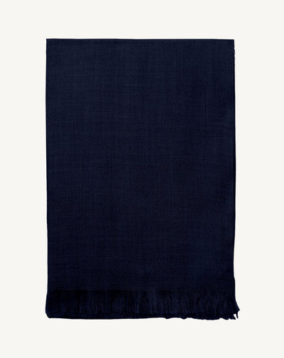 Étole géante voile de cachemire-MARINE-100% CACHEMIRE