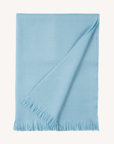 Maxi étole en voile-BLEU HERON-100% cachemire