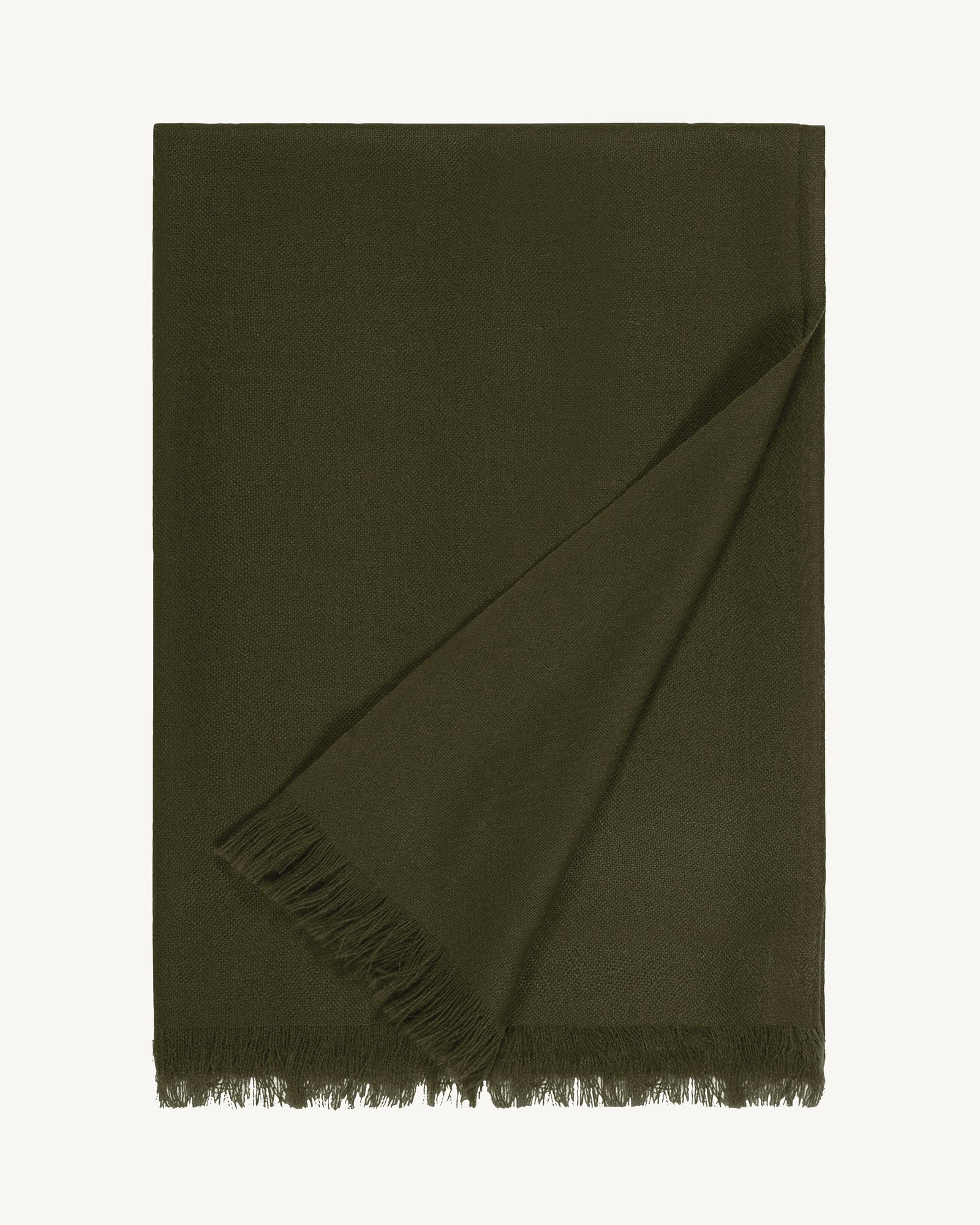 Maxi étole en voile-KAKI KOMBU-100% cachemire
