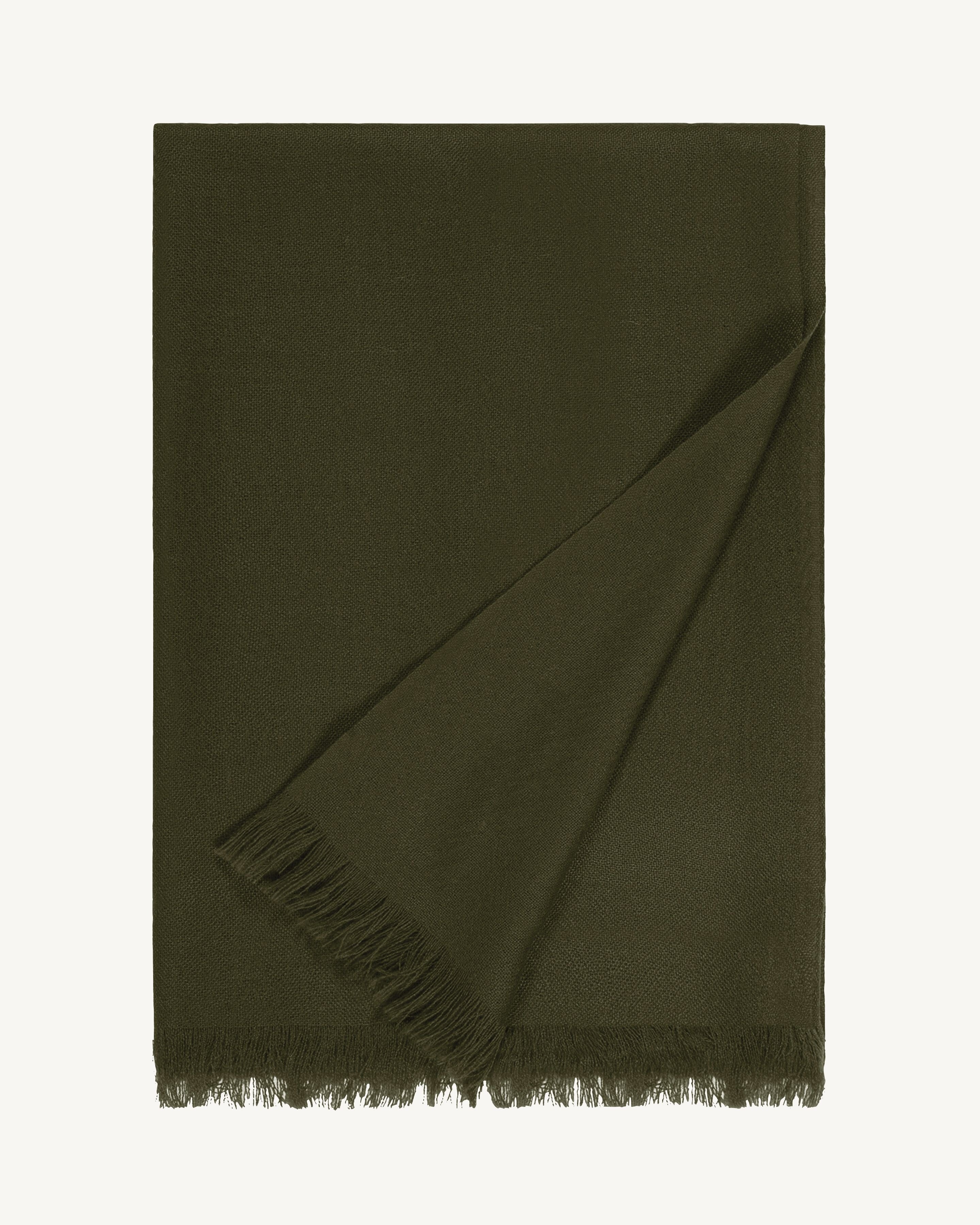 Maxi étole en voile-KAKI KOMBU-100% cachemire