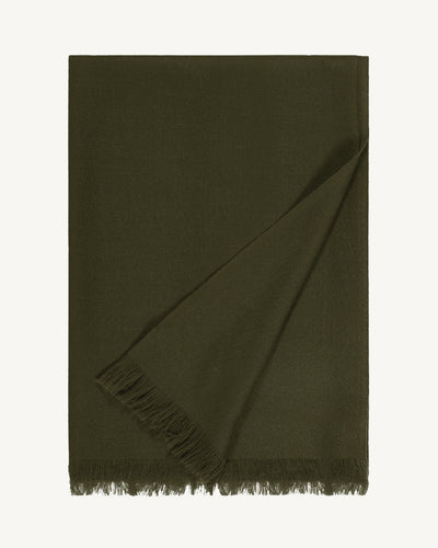 Maxi étole en voile-KAKI KOMBU-100% cachemire