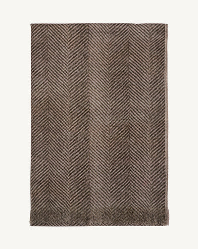 Étole imprimée chevrons-CORDE-100% CACHEMIRE