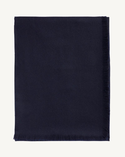 Carré en twill-MARINE-100% cachemire