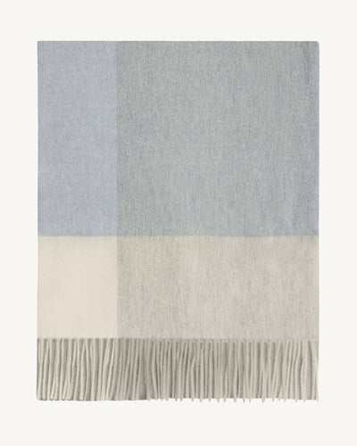 Écharpe à franges maxi tartan-BLEU GLACIER/GRIS ARGENTE/NATUREL-100% cachemire