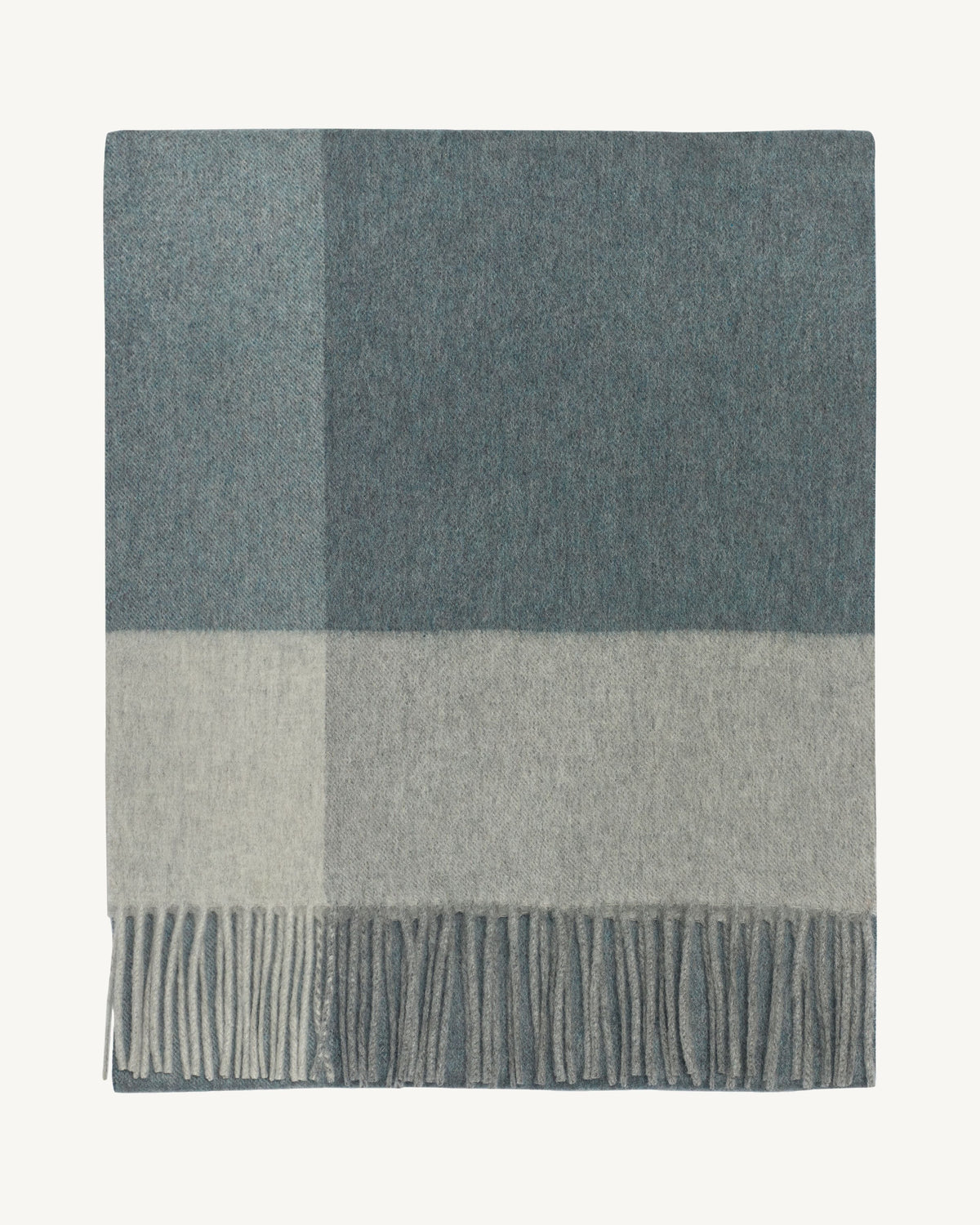 Écharpe à franges maxi tartan-BLEU GRANIT/METEORITE/GRIS ARGENTE-100% cachemire