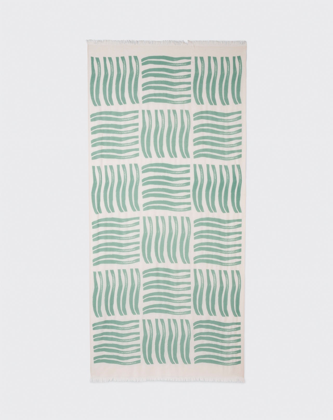 Étole imprimée lignes damier-CANOPEE-100% CACHEMIRE