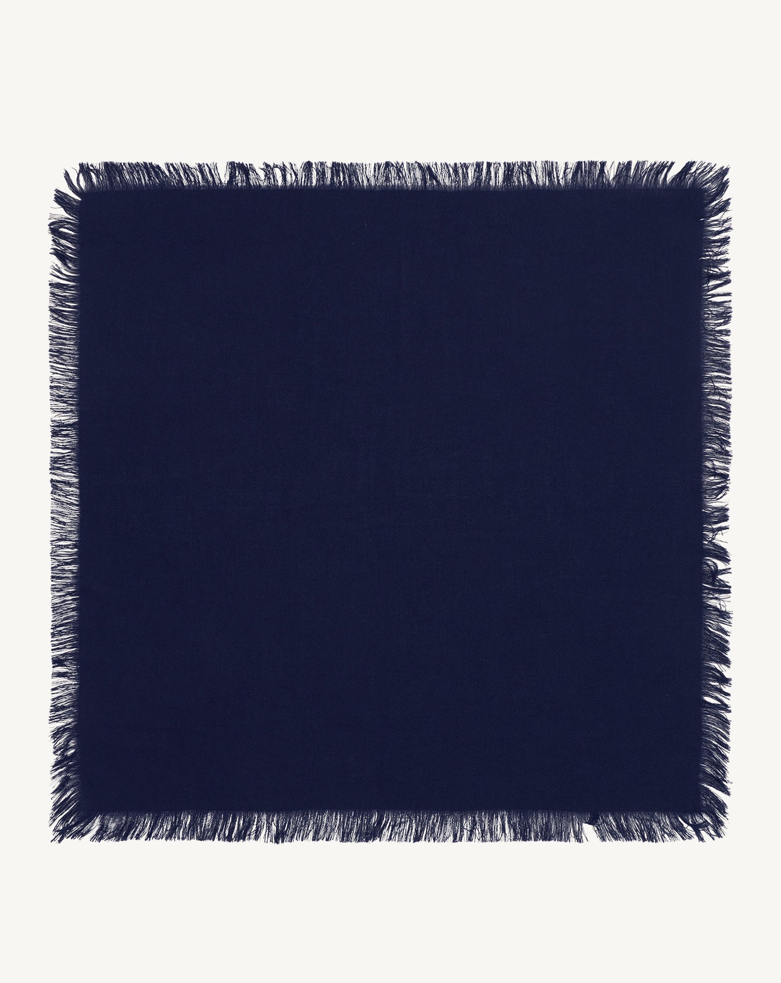 Mini carré à franges-MARINE-100% cachemire