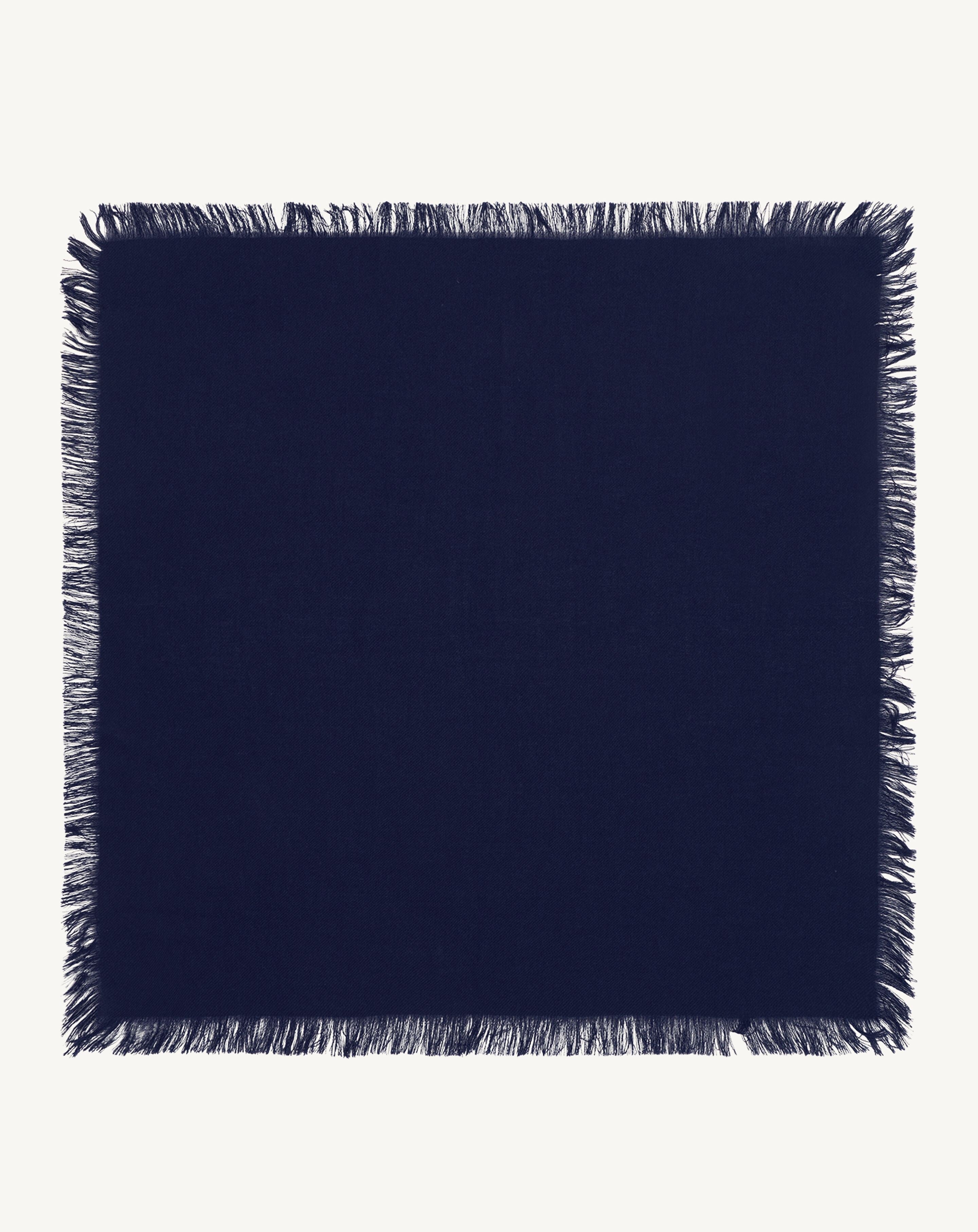 Mini carré à franges-MARINE-100% cachemire