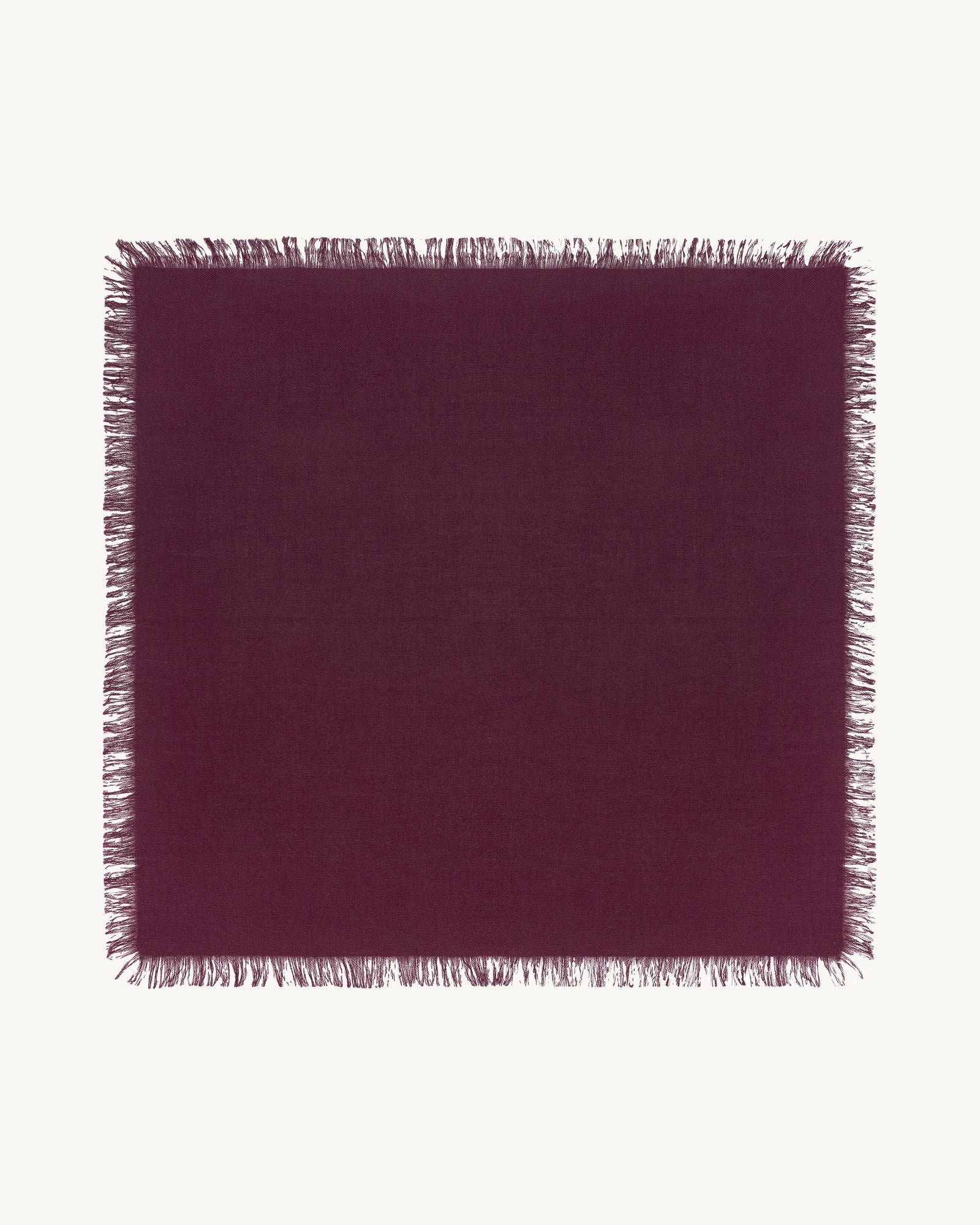 Mini carré à franges-GRENAT-100% cachemire