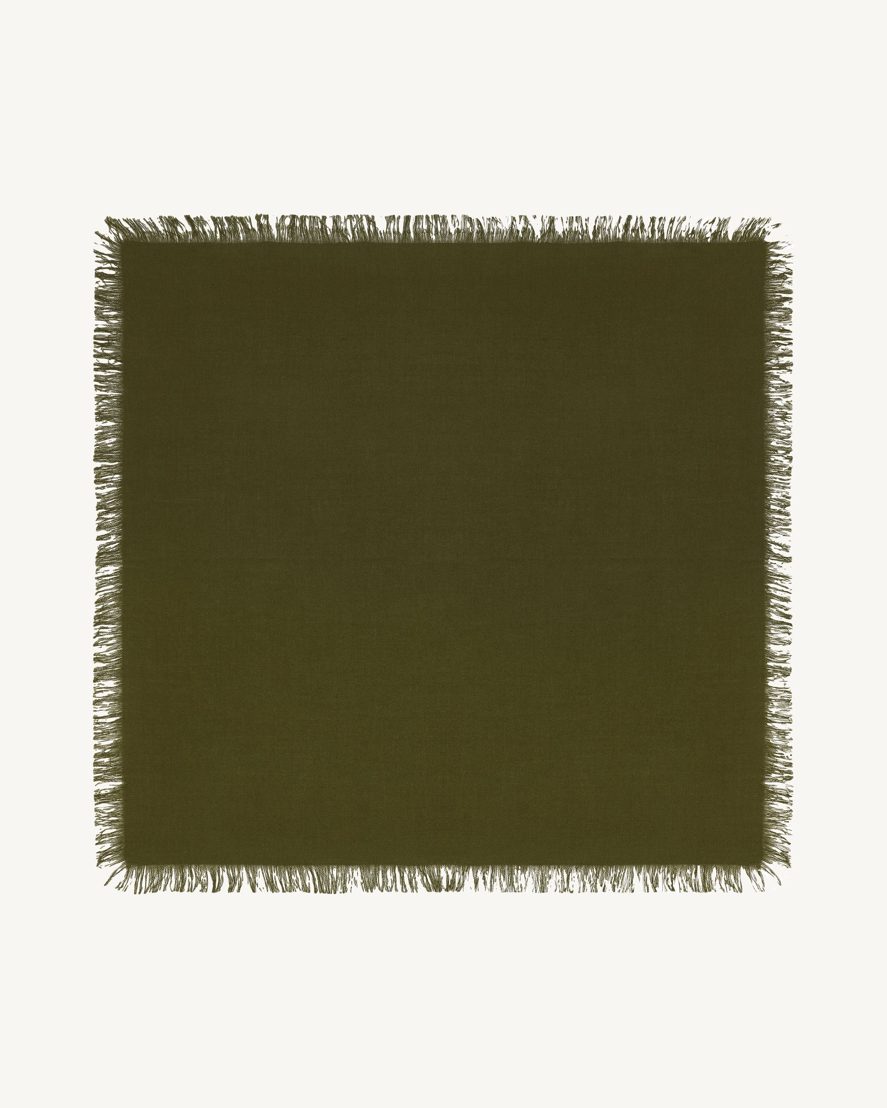 Mini twill square scarf in Cashmere Mix olive | Eric Bompard