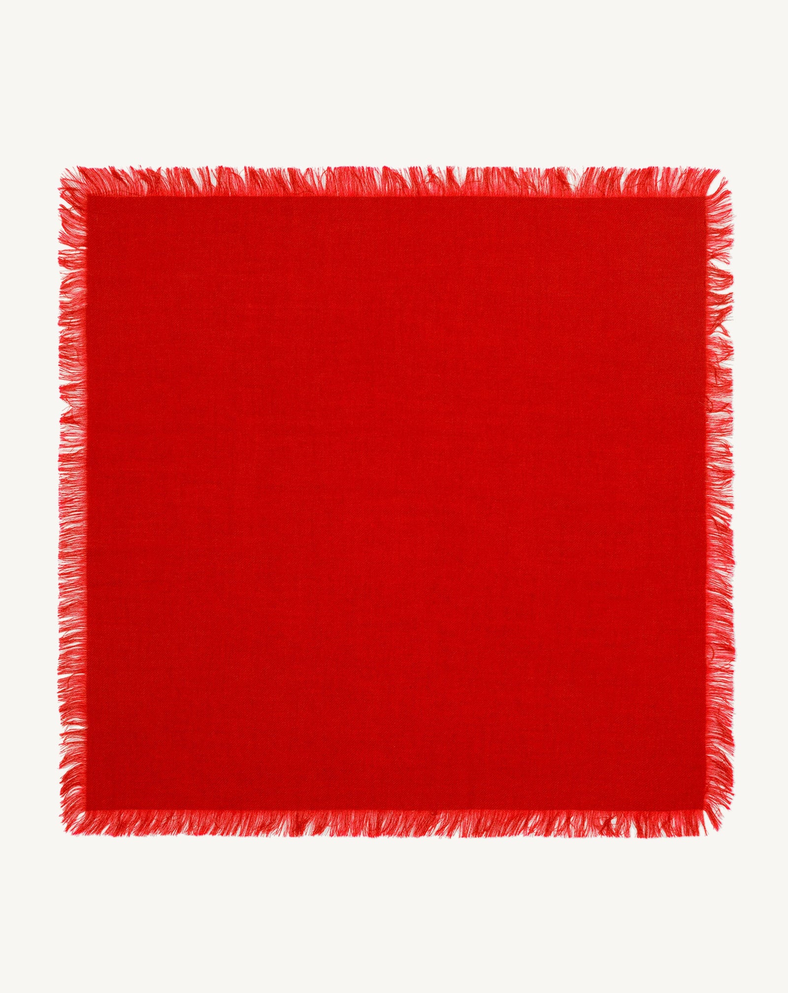 Mini carré à franges-ROUGE QUARANTE-100% cachemire