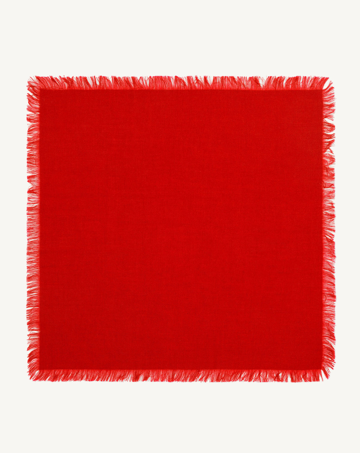 Mini carré à franges-ROUGE QUARANTE-100% cachemire