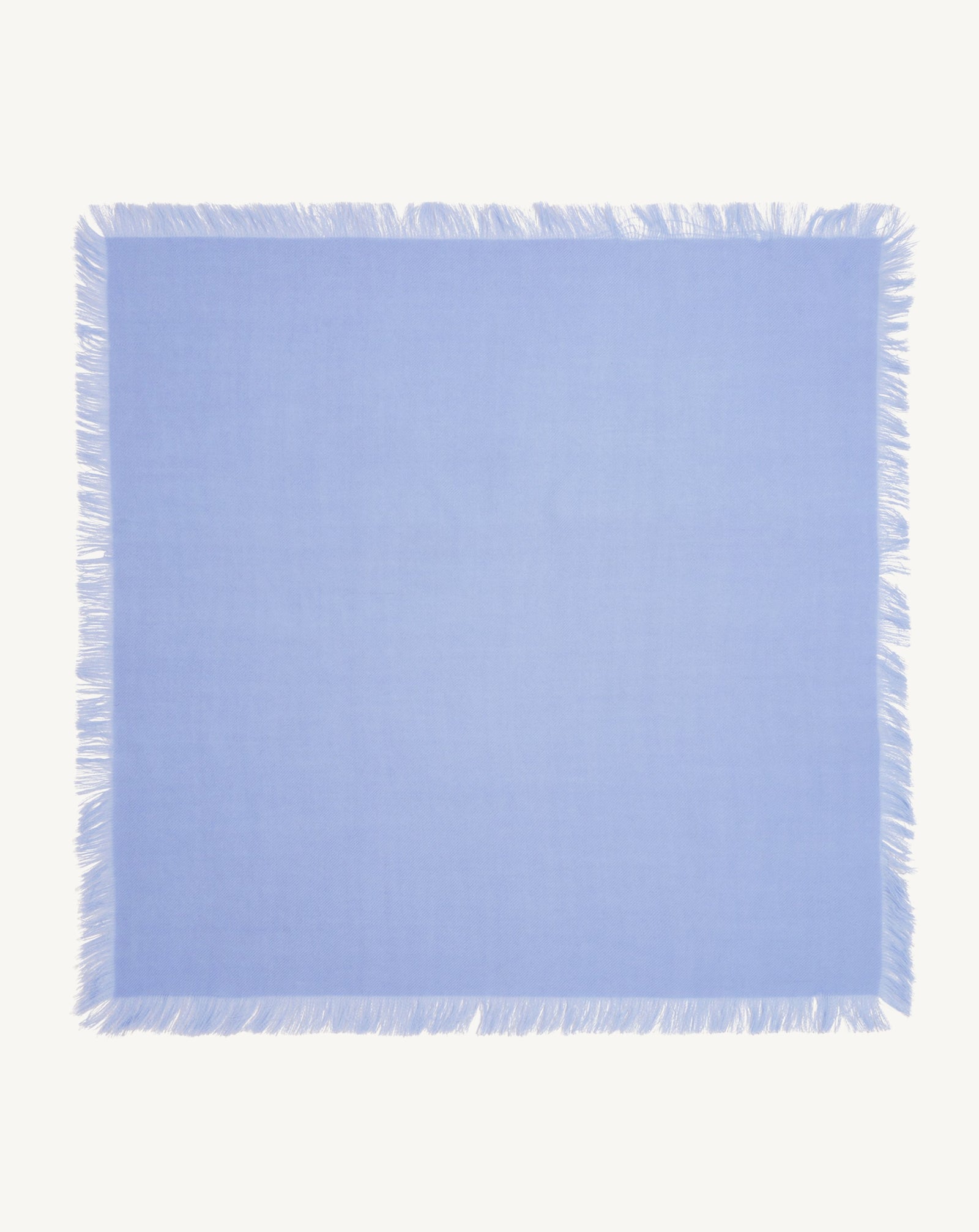 Mini carré à franges-BLEU AGATE-100% cachemire