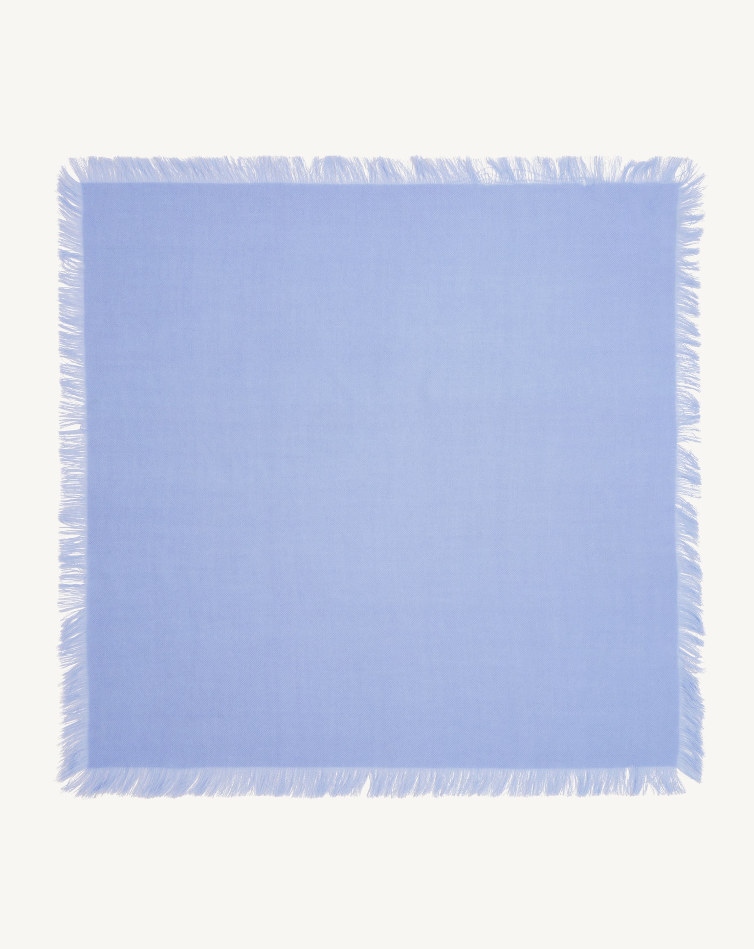 Mini carré à franges-BLEU AGATE-100% cachemire