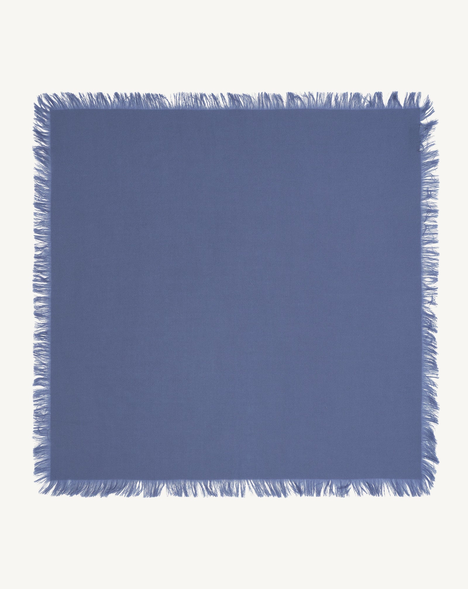 Mini carré à franges-BLEU ATLAS-100% cachemire