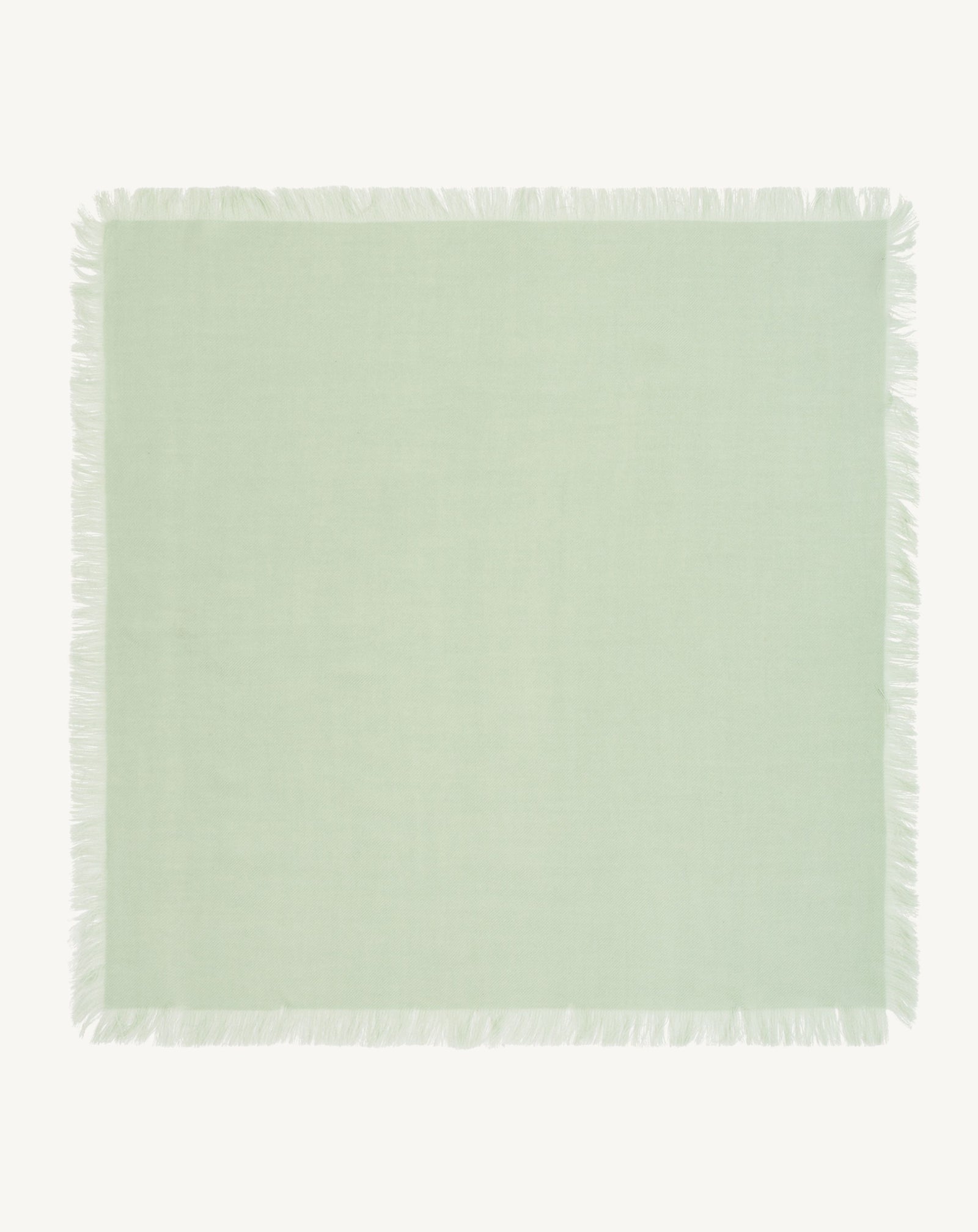 Mini carré à franges-VERT AMANDE-100% cachemire